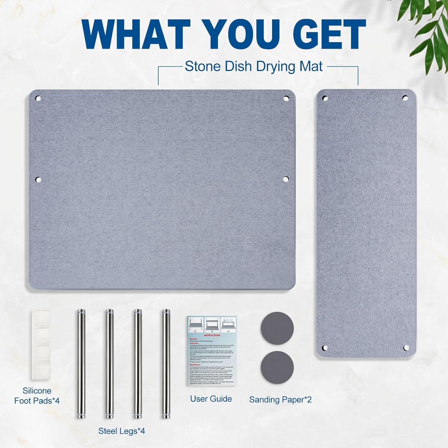 Alfombrilla de Secado de Piedra EOZAIYO 39.9x30 cm Antideslizante