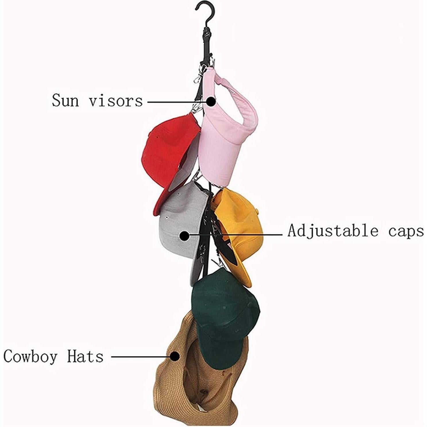 Soporte Organizador de Gorras NOASUNG con 16 Clips Acero Inoxidable