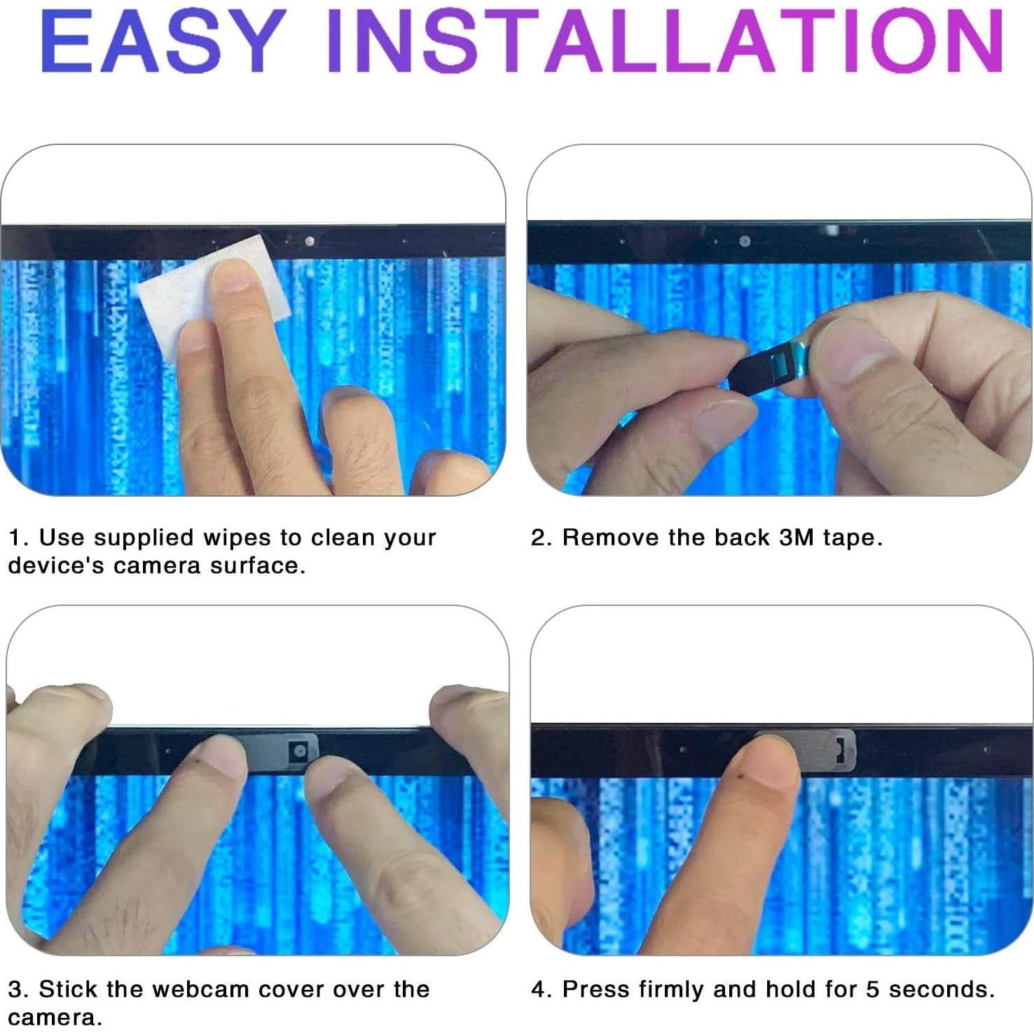 Huaxi Ultra-Thin Webcam Cover Slide Laptop Camera Cover Sticker Blocker for Laptop Apple MacBook iMac iPad Cell Phone Tablet Echo Show Anti Spy Privacy (Pink)