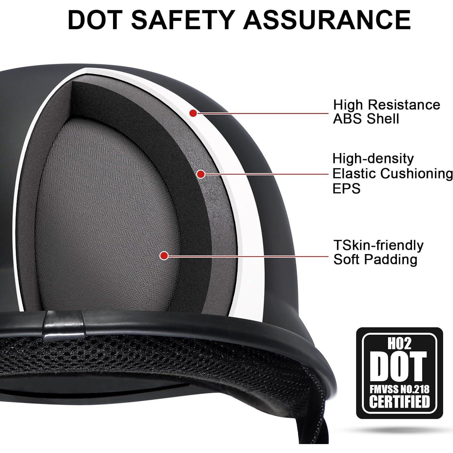 Casco TRIANGLE H02 Retro Unisex Negro Brillante