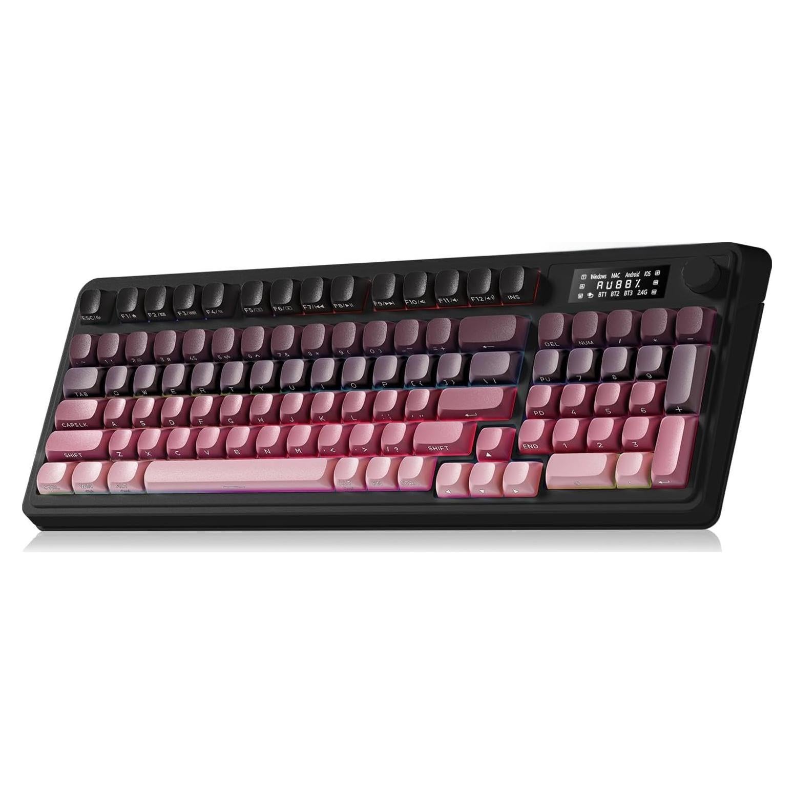 Teclado Inalámbrico AULA S99 Pro RGB Retroiluminado - Negro Rosa