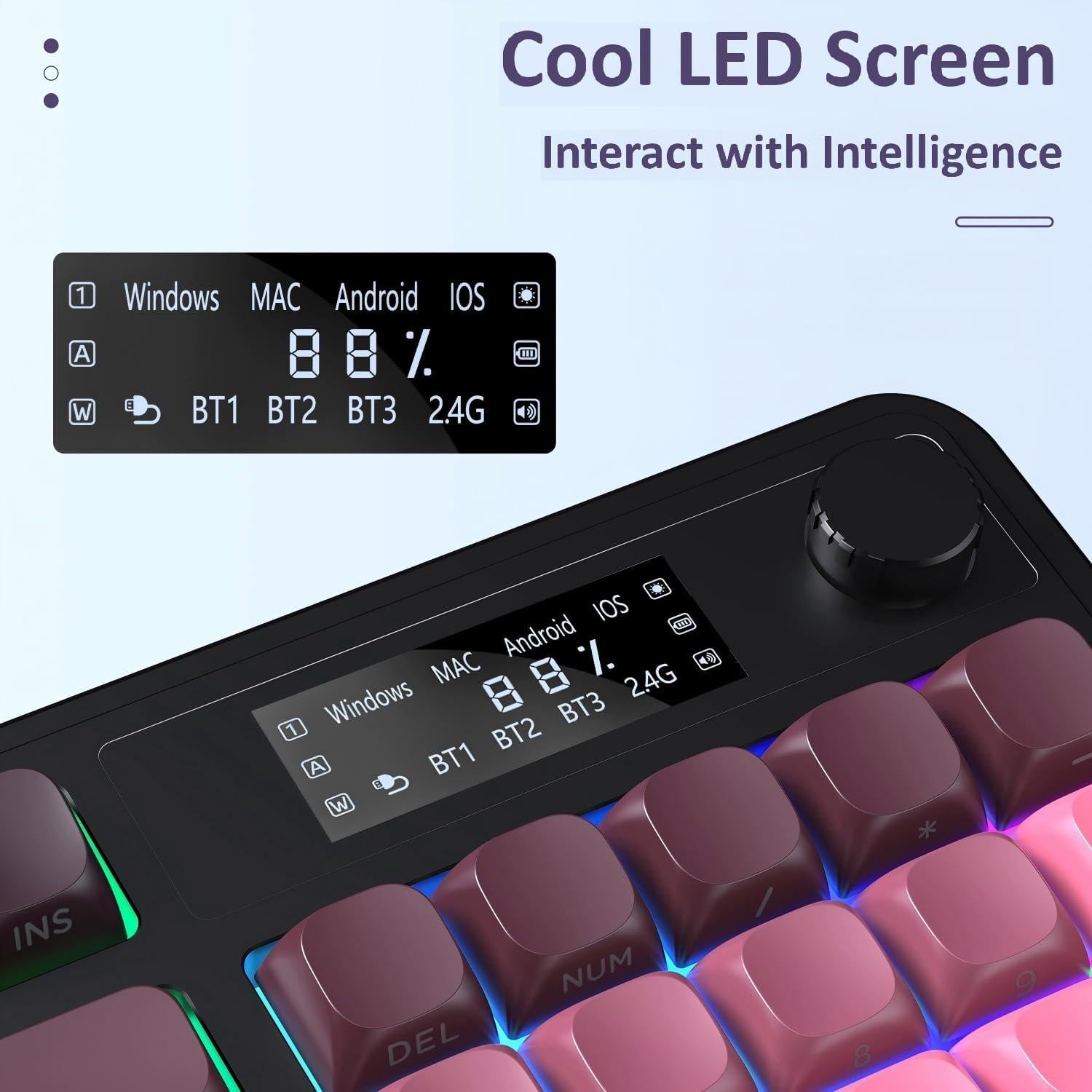 Teclado Inalámbrico AULA S99 Pro RGB Retroiluminado - Negro Rosa