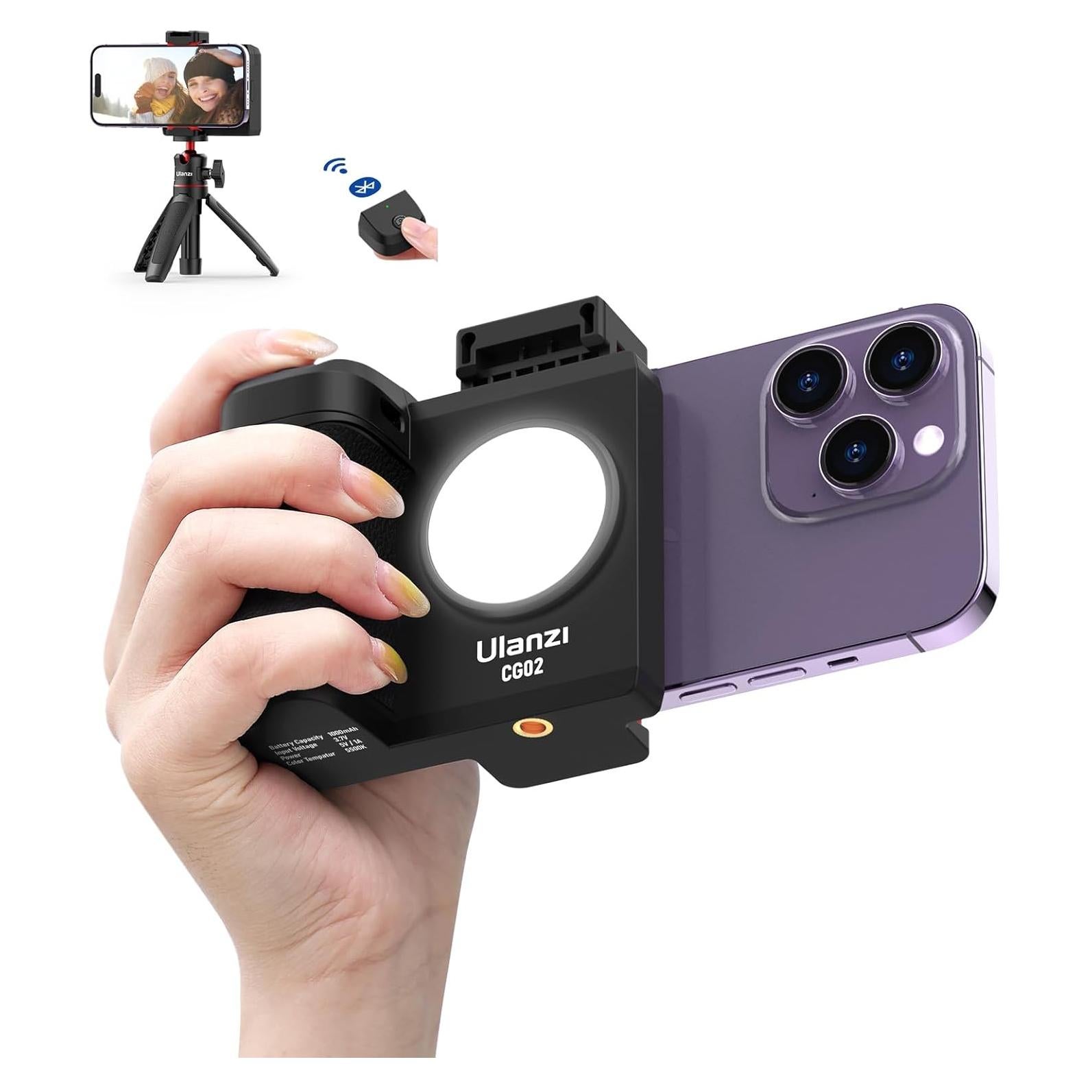 Soporte de Agarre UURig CG-02 para Smartphone con Luz de Relleno