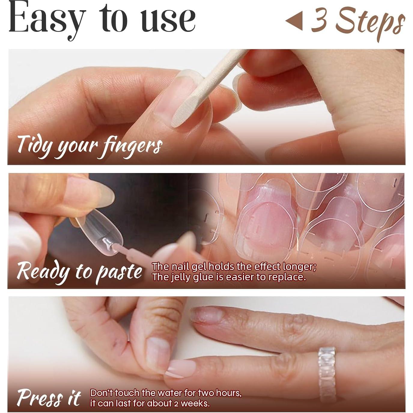 24 Uñas Postizas Acrílicas OCOUYVD Diseño Gradiente Flor