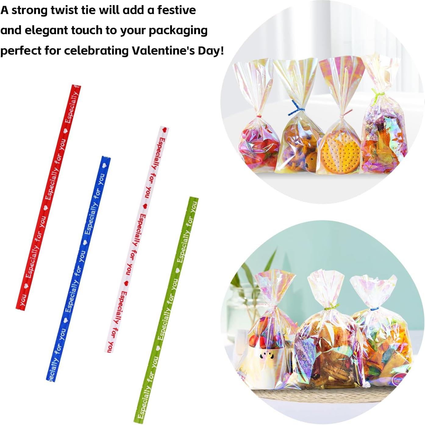 Bolsas de Regalo Transparentes QCBF 10x23 cm 100 Pcs Holográficas