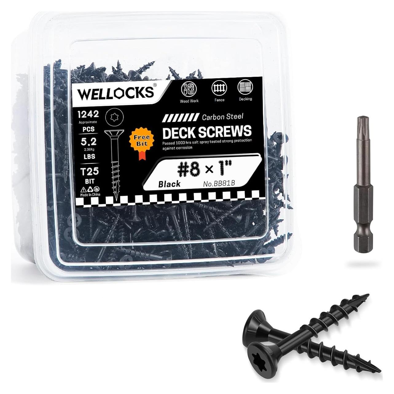 Tornillos para Deck WELLOCKS #8x25mm, 1000h Corrosión