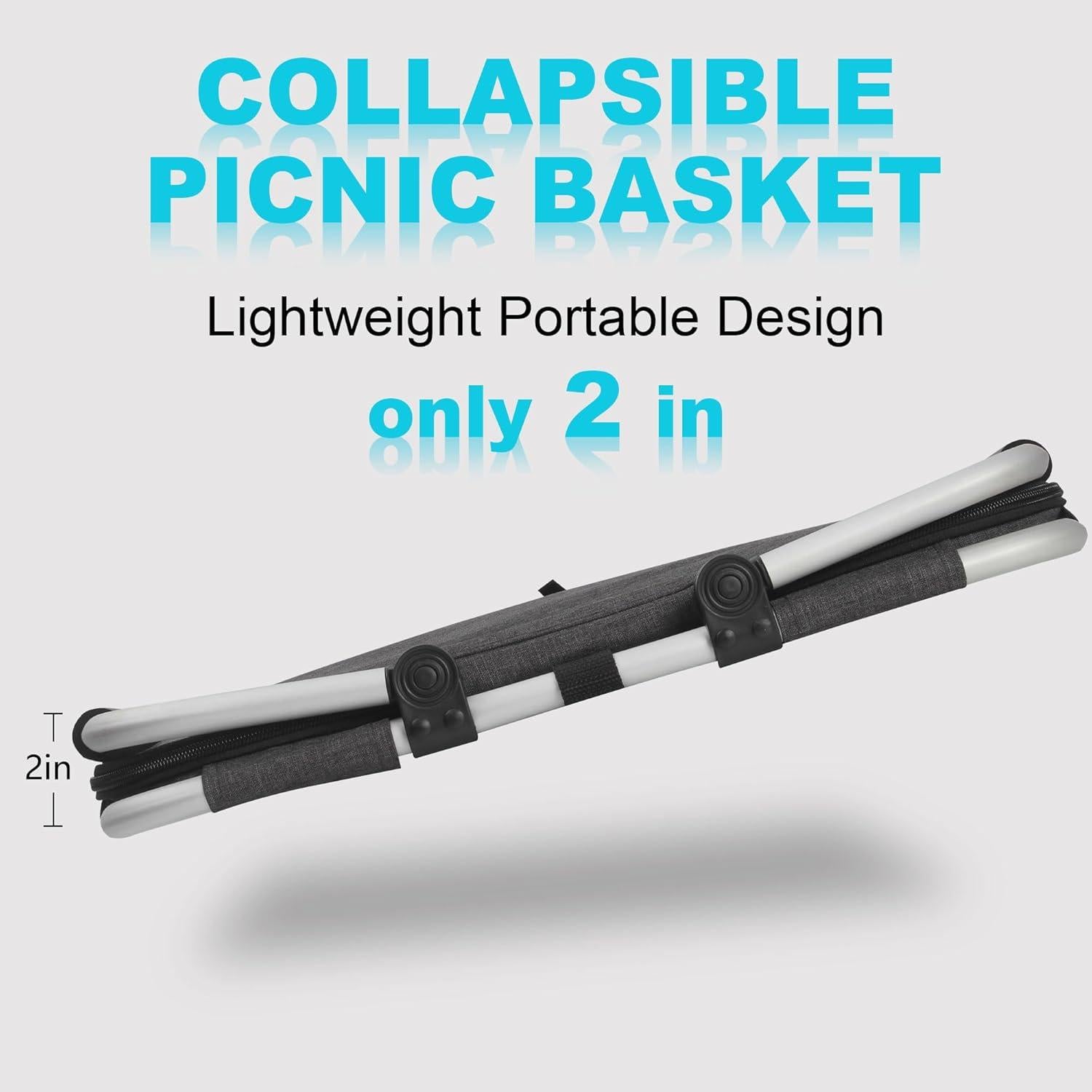 Cesta de Picnic Plegable SIYUAN 27L Aislada Negra