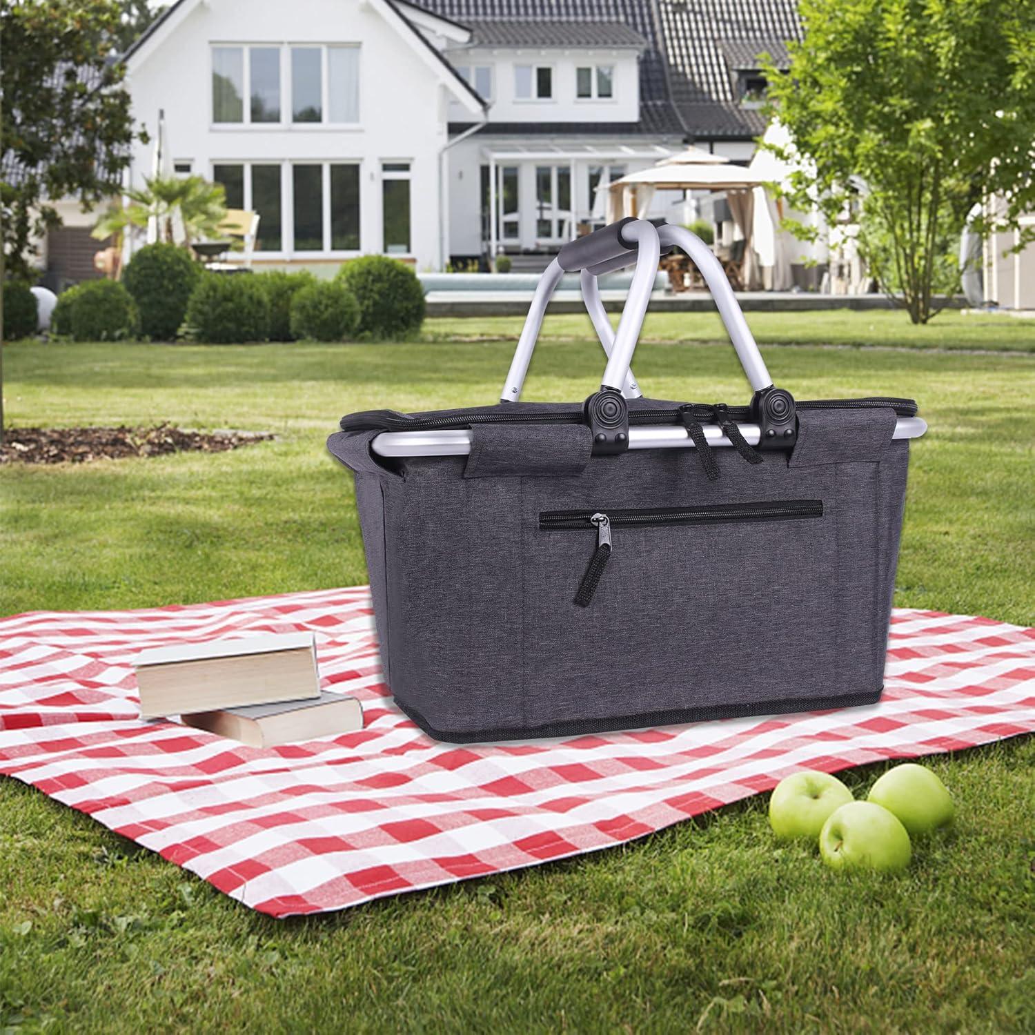 Cesta de Picnic Plegable SIYUAN 27L Aislada Negra