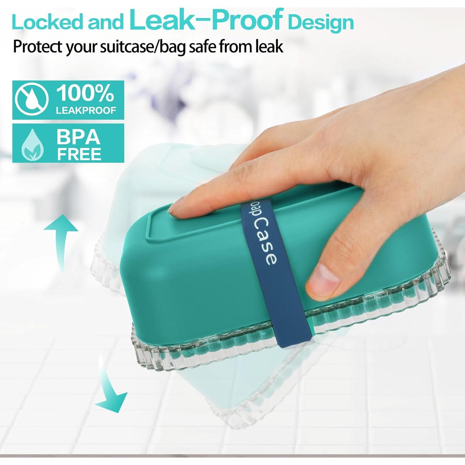 Soporte para Jabón QIUYMEI Verde, Contenedor Portátil a Prueba de Fugas