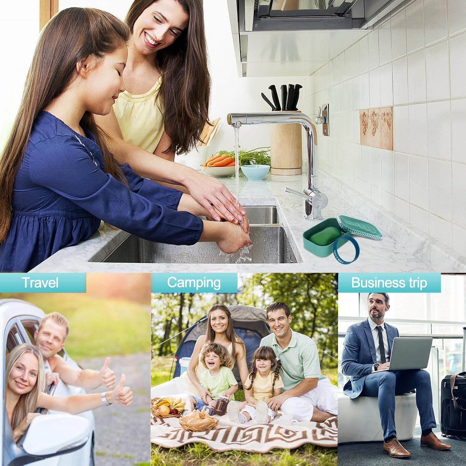 Soporte para Jabón QIUYMEI Verde, Contenedor Portátil a Prueba de Fugas