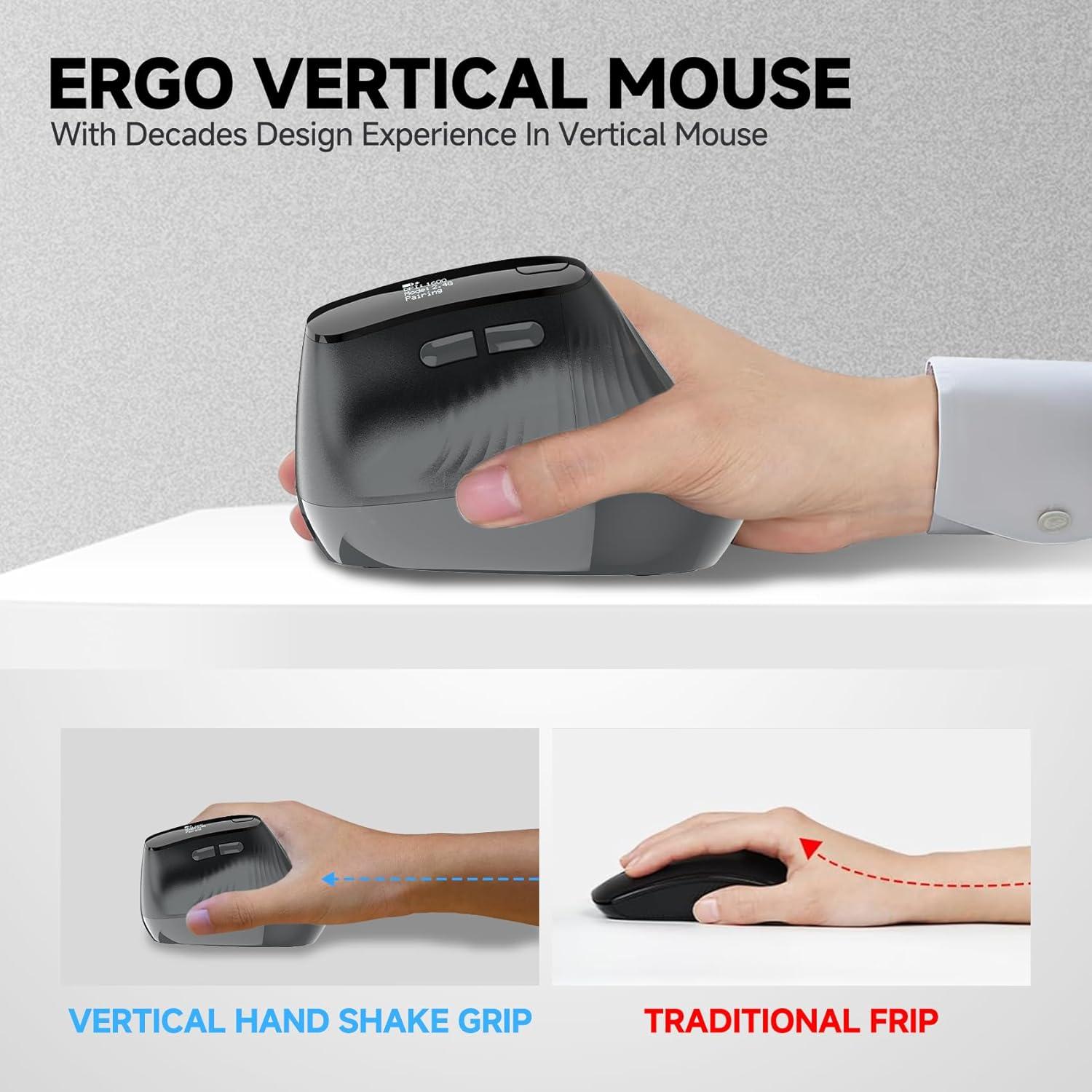 Mouse Ergonómico Vertical Inalámbrico Eelexa M780 5 DPI Ajustables