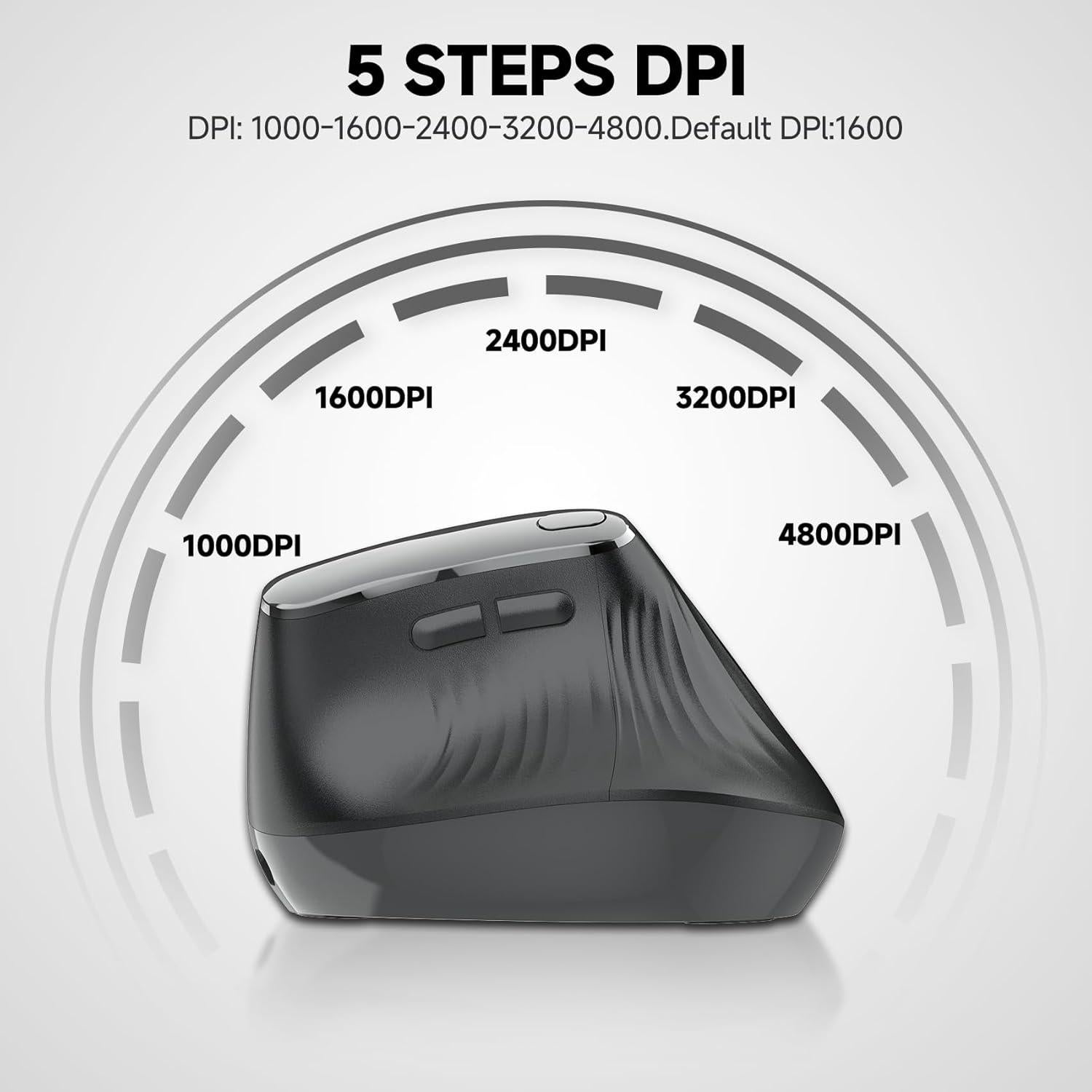 Mouse Ergonómico Vertical Inalámbrico Eelexa M780 5 DPI Ajustables