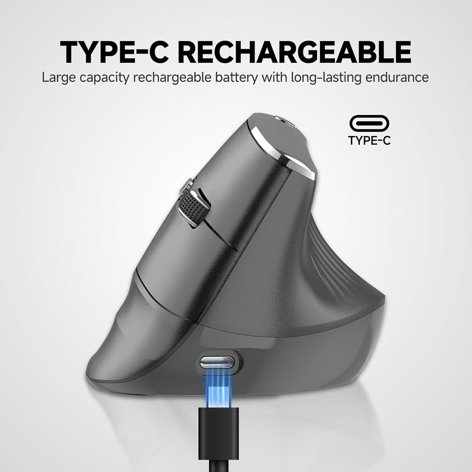 Mouse Ergonómico Vertical Inalámbrico Eelexa M780 5 DPI Ajustables