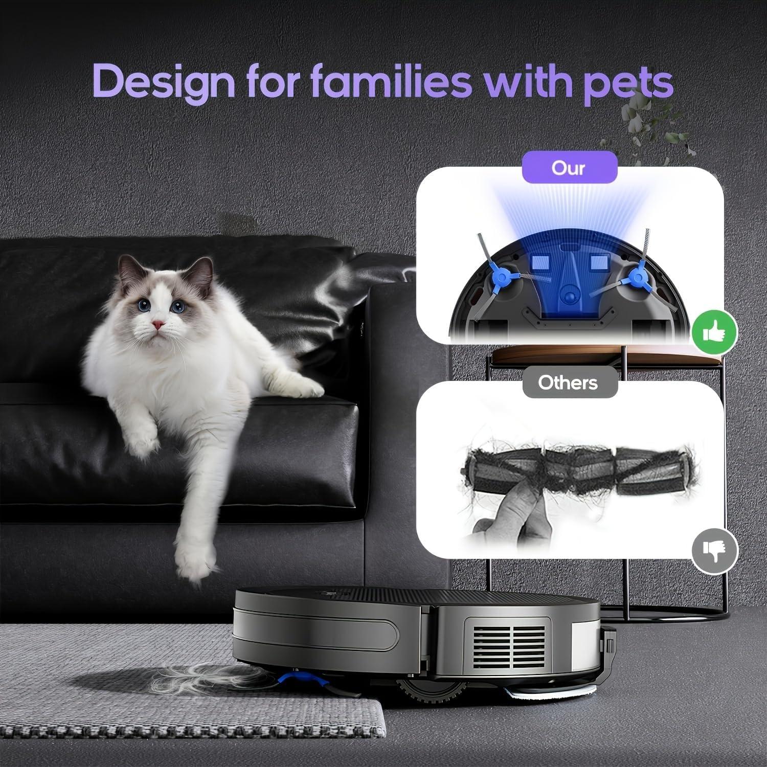 Robot Aspiradora y Mopa BSWEIT SDJ01, 4000Pa, Control App/Voz