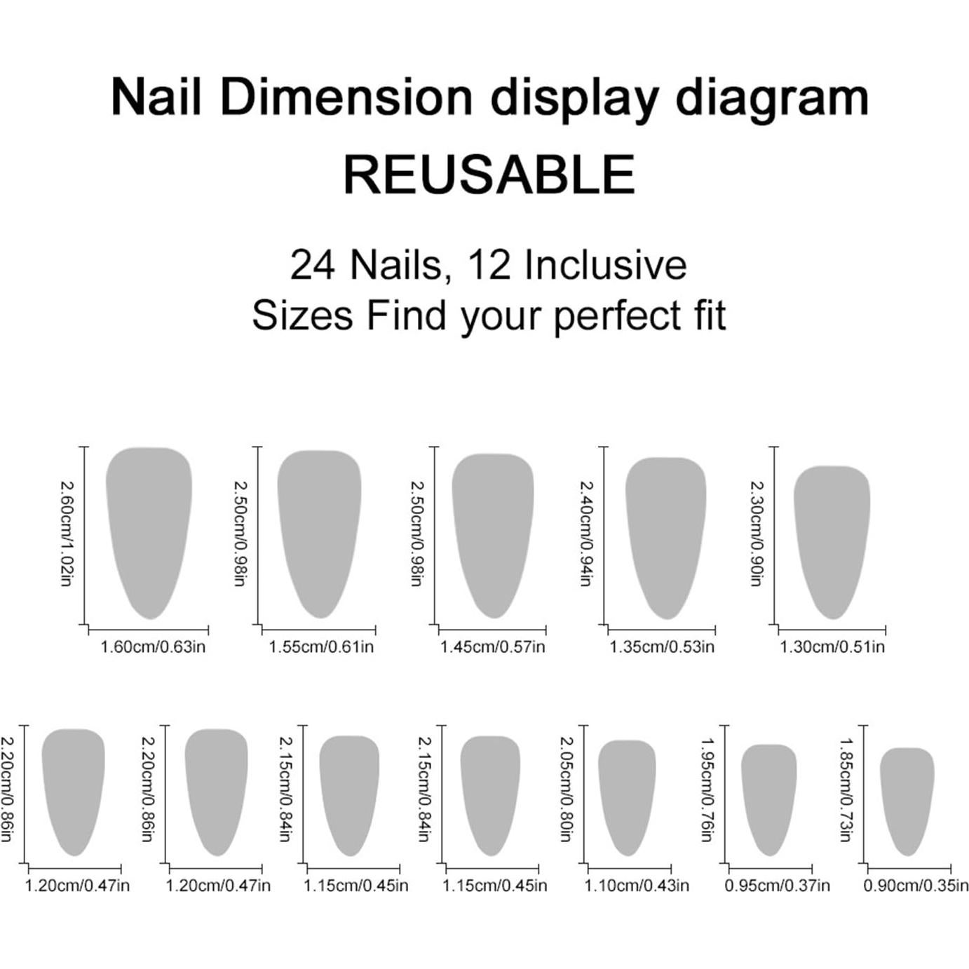 Uñas Postizas Francesas Blancas Vopintpy con Charm 3D