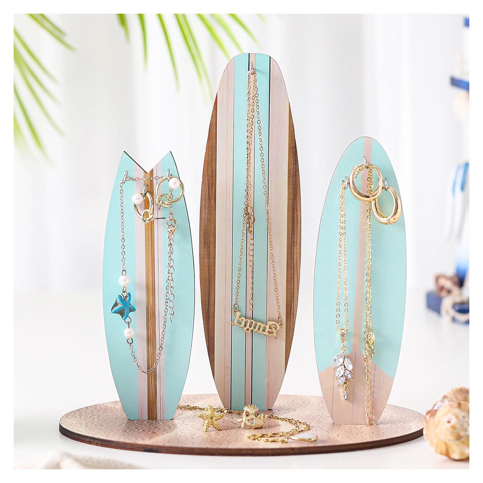 Soporte Organizador de Joyería Tabla de Surf Wonderjune Azul