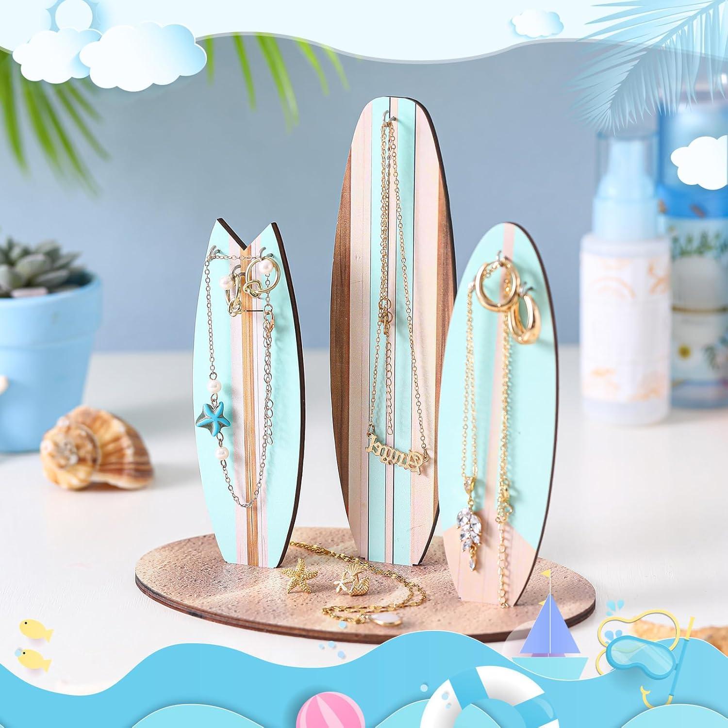 Soporte Organizador de Joyería Tabla de Surf Wonderjune Azul