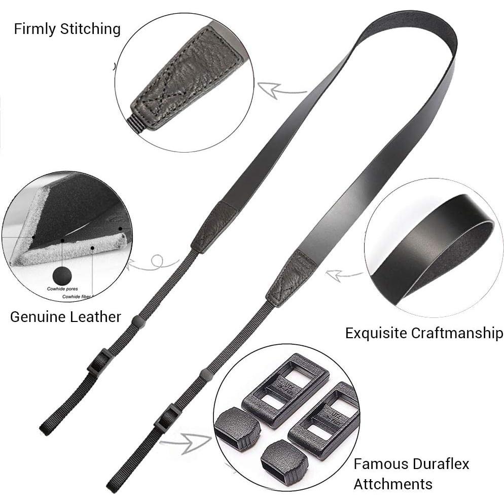 Correa de Hombro para Cámara CANPIS de Cuero Negro