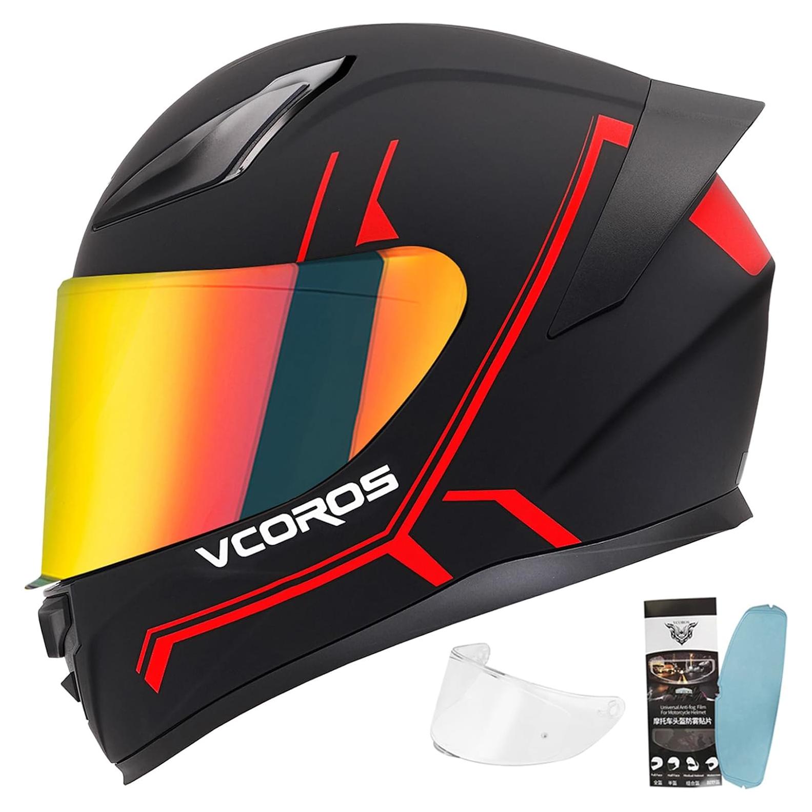 Casco de motocicleta VCOROS WS-609 L rojo mate DOT