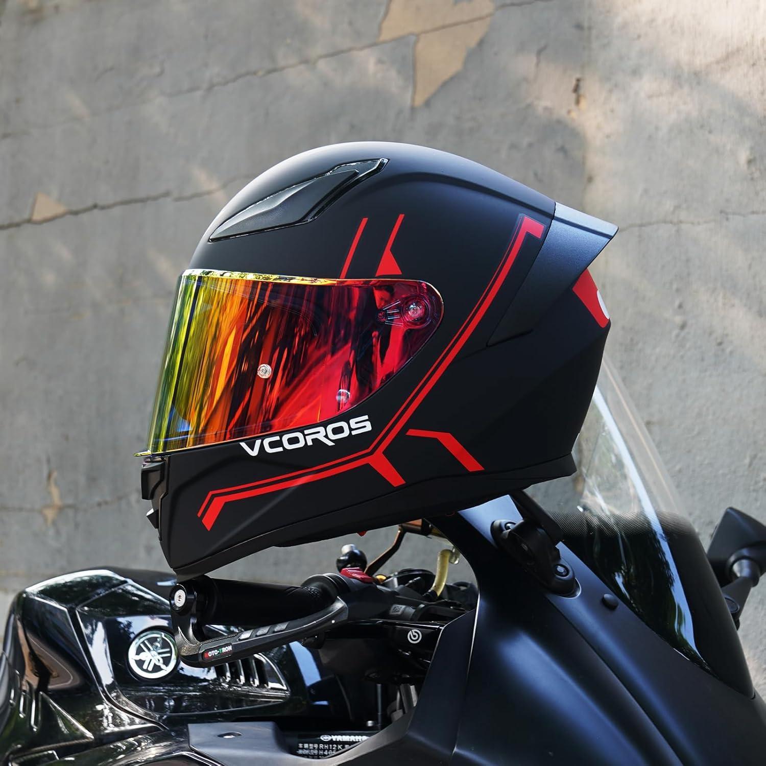 Casco de motocicleta VCOROS WS-609 L rojo mate DOT