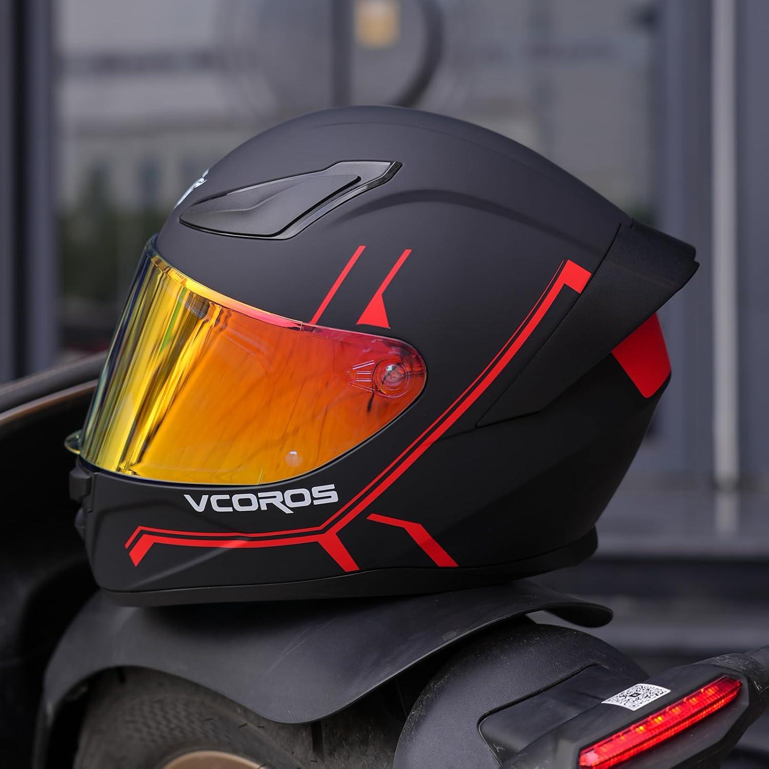 Casco de motocicleta VCOROS WS-609 L rojo mate DOT