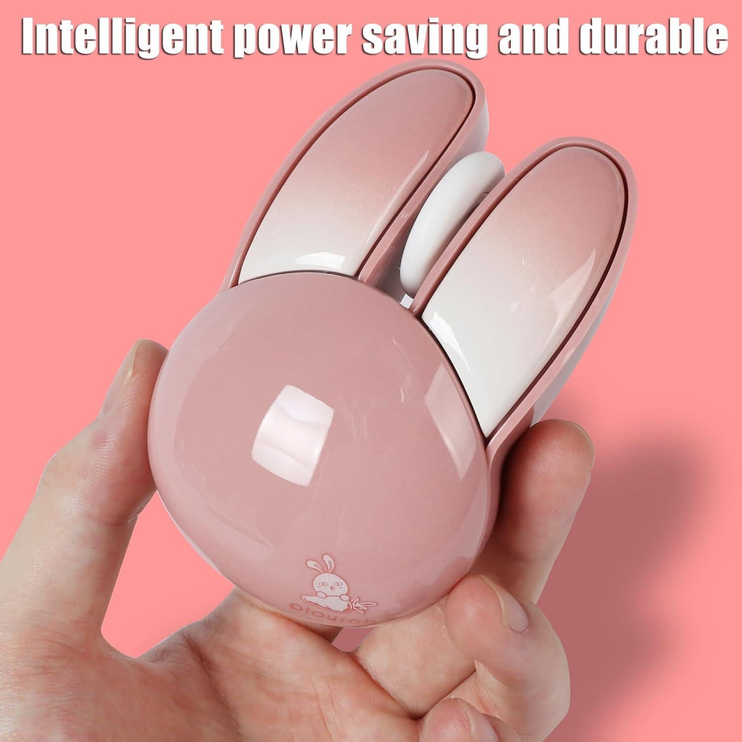 Ratón Inalámbrico GUGUELEC Conejito Rosa Bluetooth Doble Modo