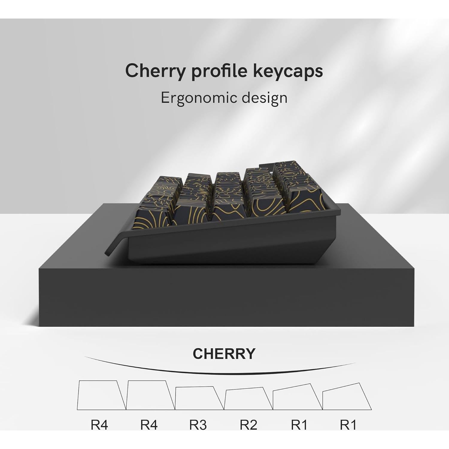 Set de Teclas Dagaladoo PBT Topográfico Negro 136 Teclas