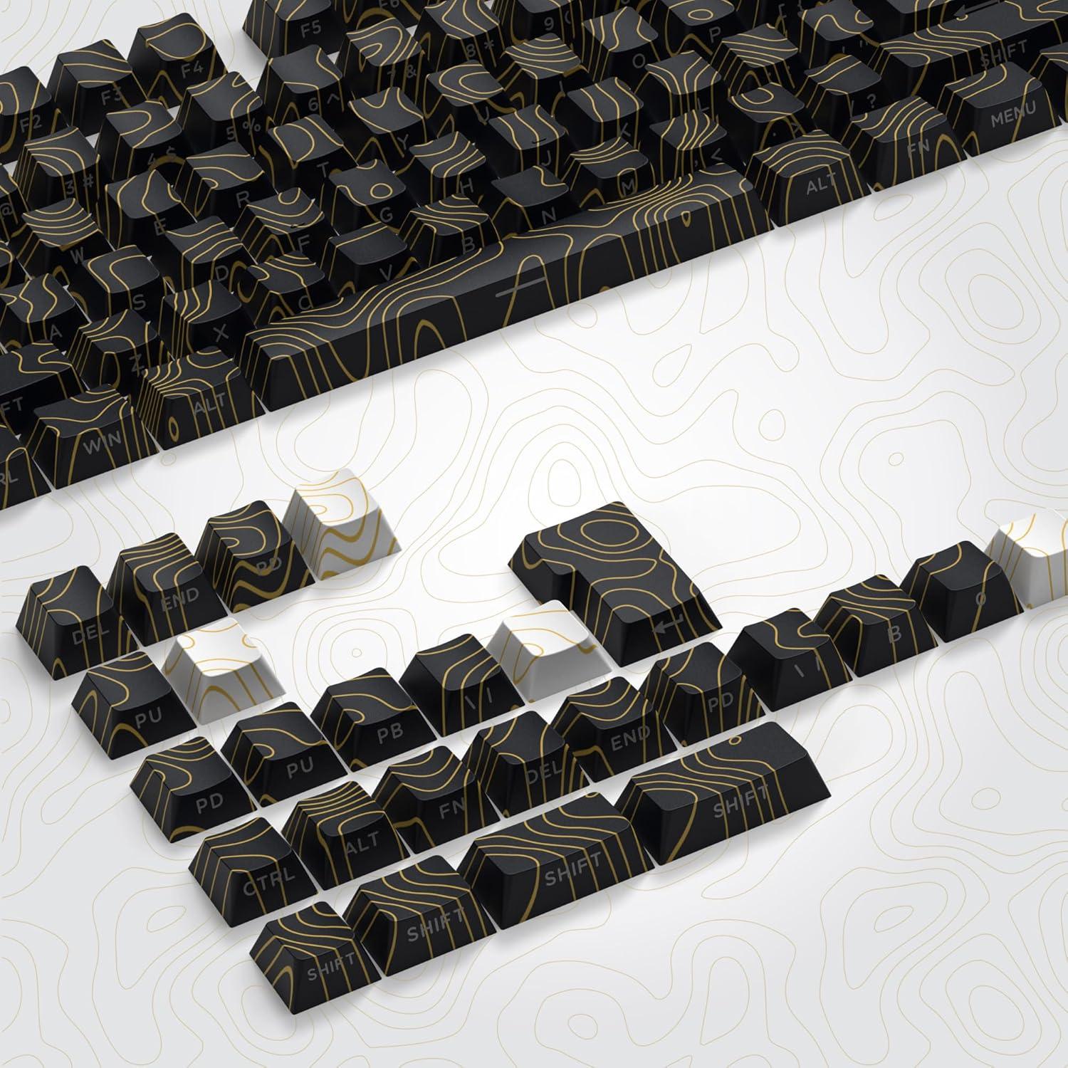 Set de Teclas Dagaladoo PBT Topográfico Negro 136 Teclas