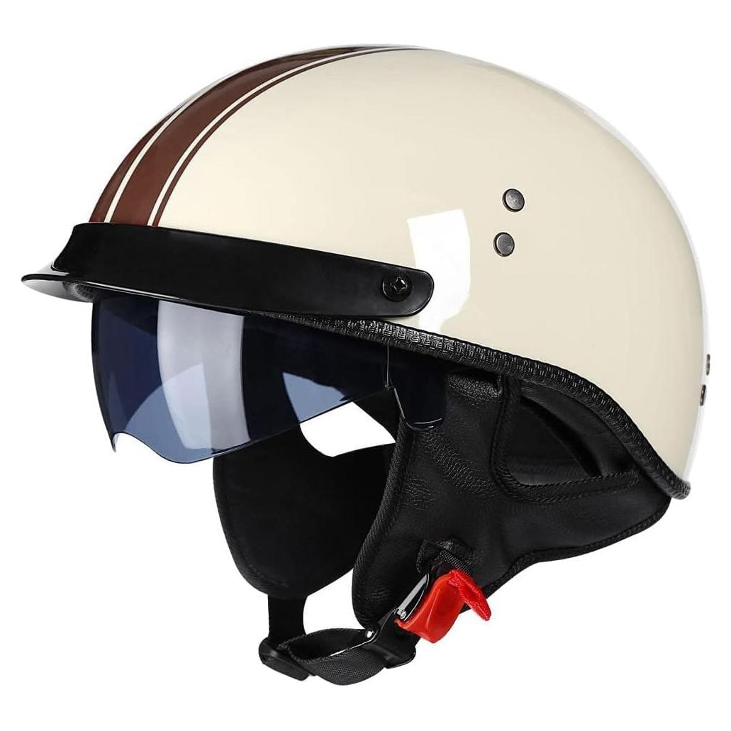 Casco de motocicleta BDTOT retro M 57-58cm con visera