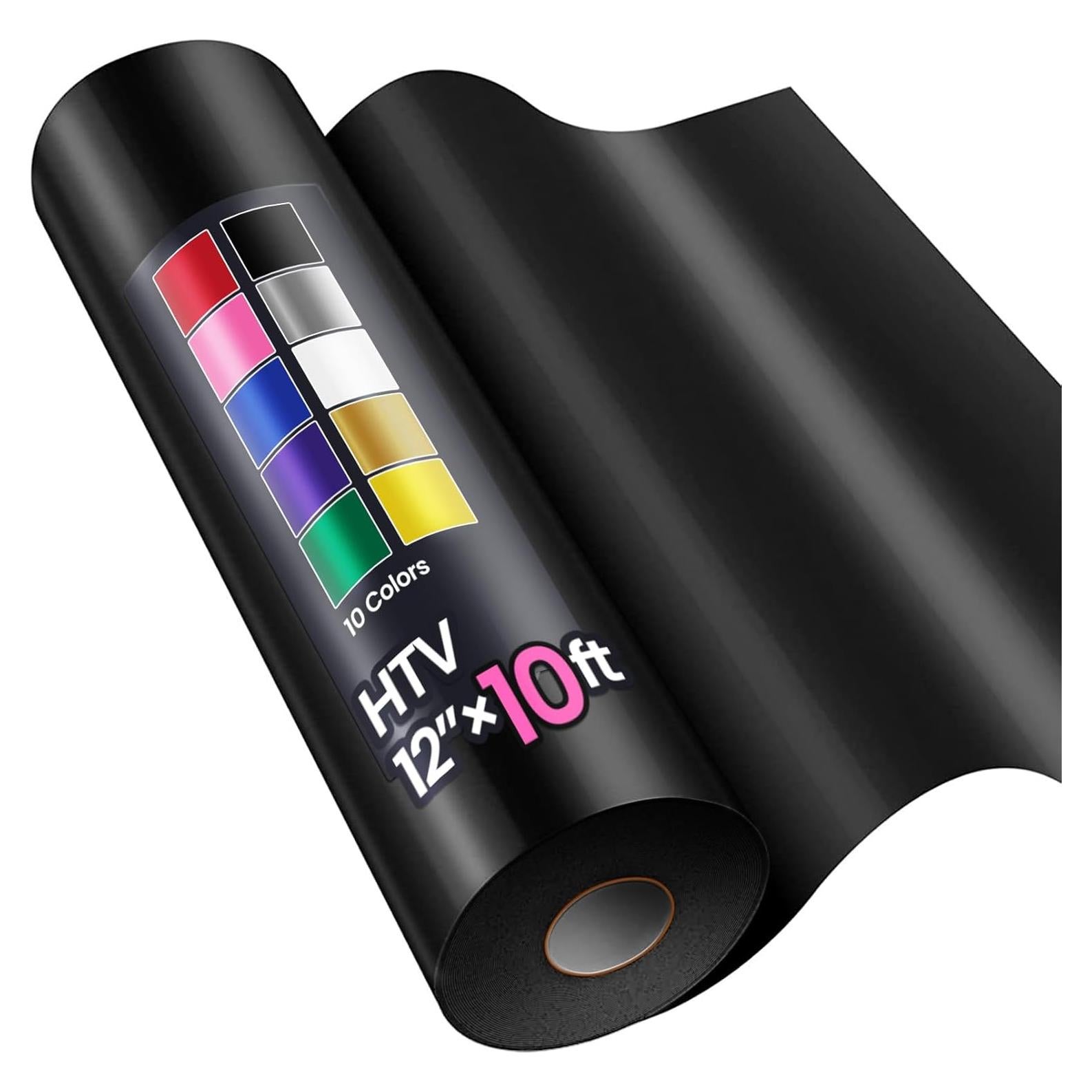 Vinilo de Transferencia de Calor Sooez Negro 30.48cm x 3.05m