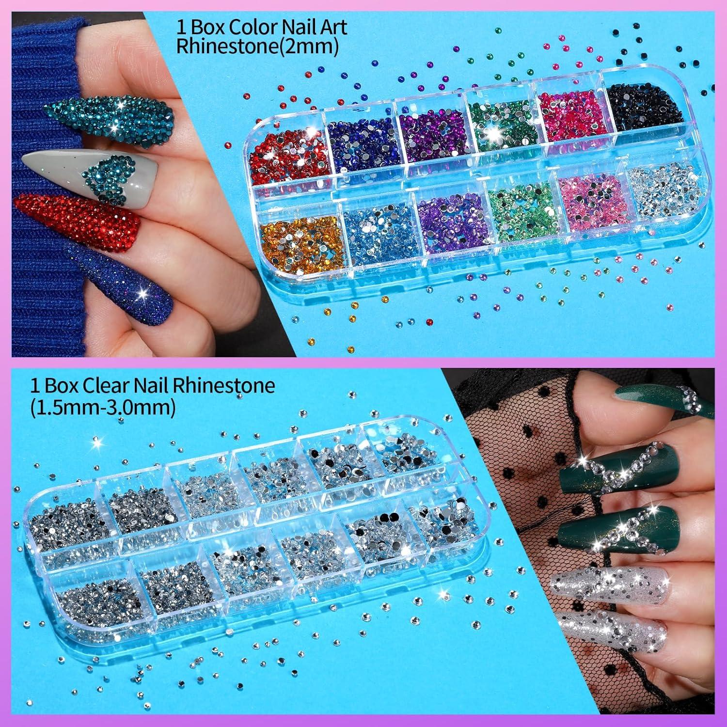 Kit de Arte de Uñas Teenitor - 20 Piezas con Pinceles y Rhinestones