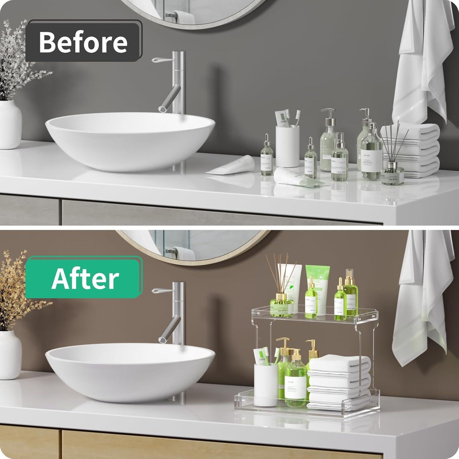 Organizador de Encimera de Baño NPPLUS 2 Niveles Acrílico