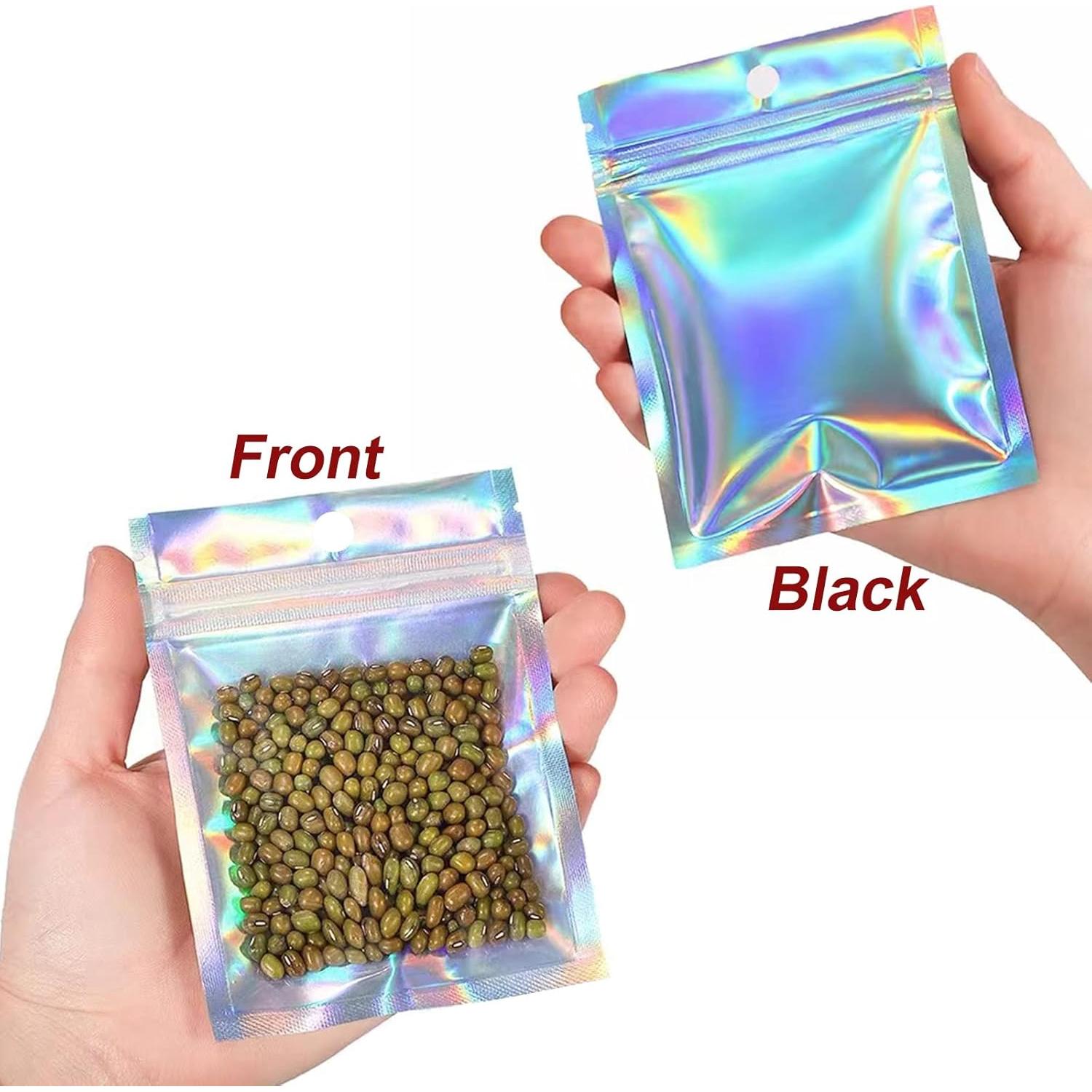 100 Bolsas Holográficas Reutilizables SixWeKit 13.97x19.81 cm