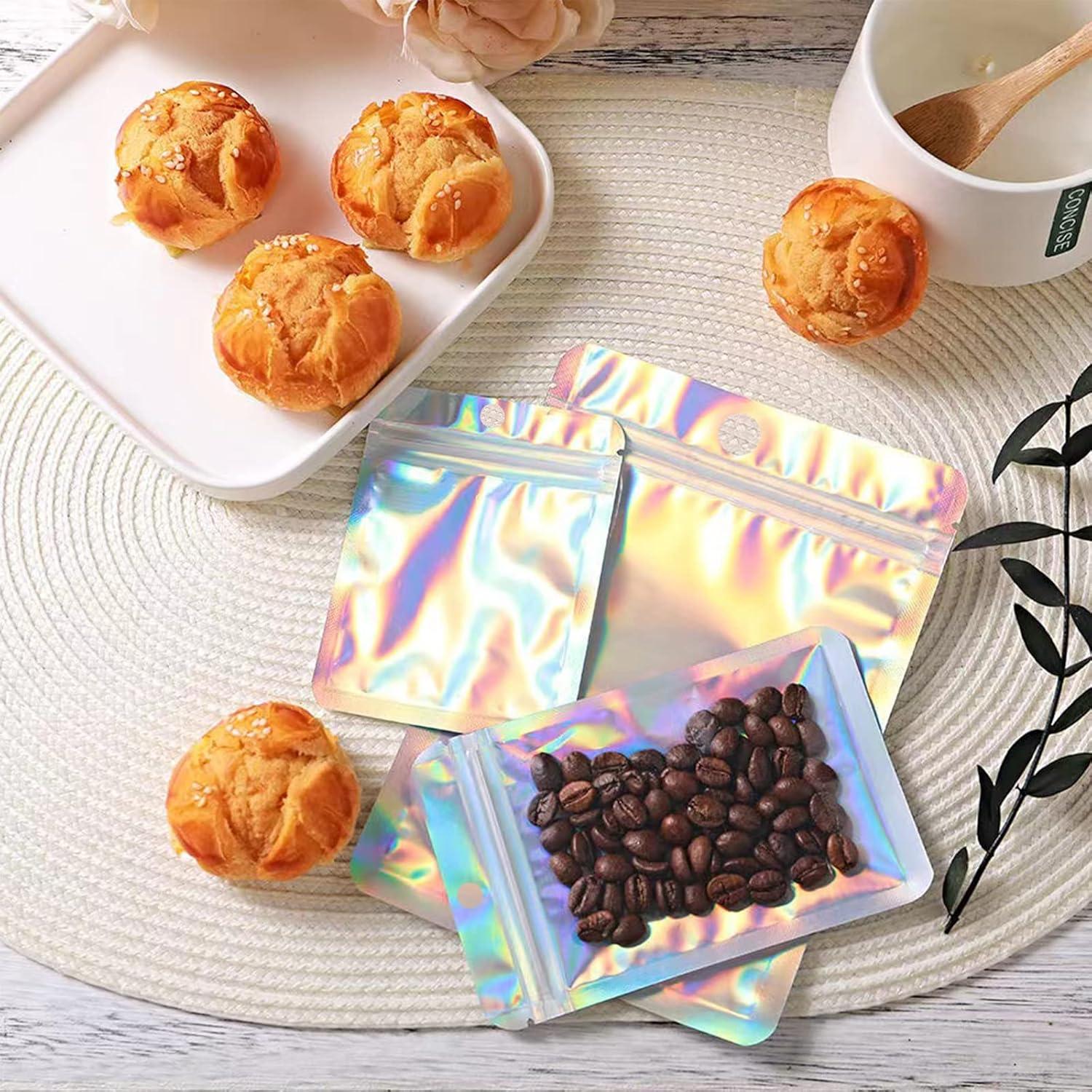 100 Bolsas Holográficas Reutilizables SixWeKit 13.97x19.81 cm