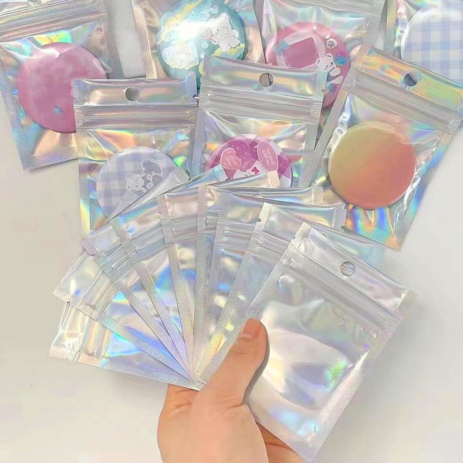 100 Bolsas Holográficas Reutilizables SixWeKit 13.97x19.81 cm