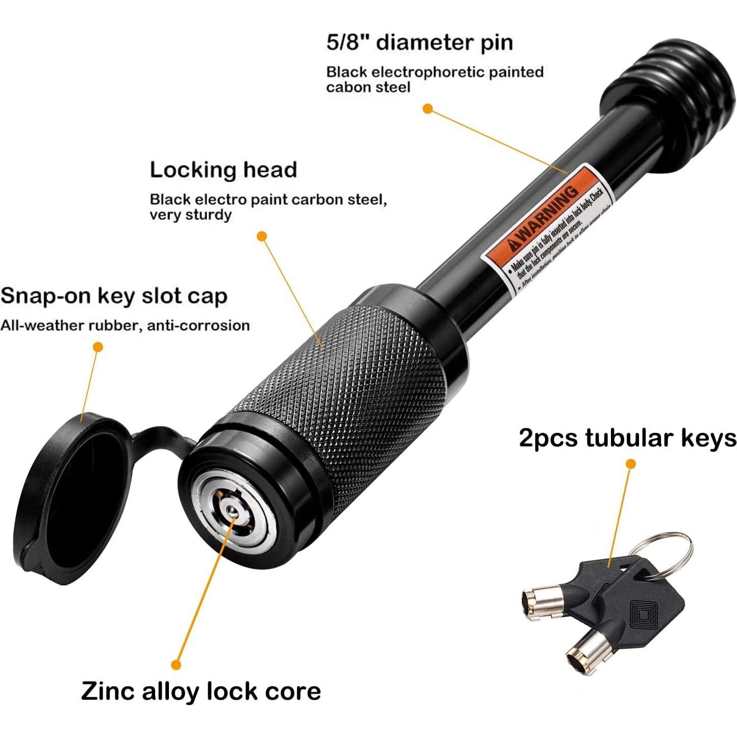 Cerradura de Pasador CZC AUTO para Receptor de Remolque 5/8"