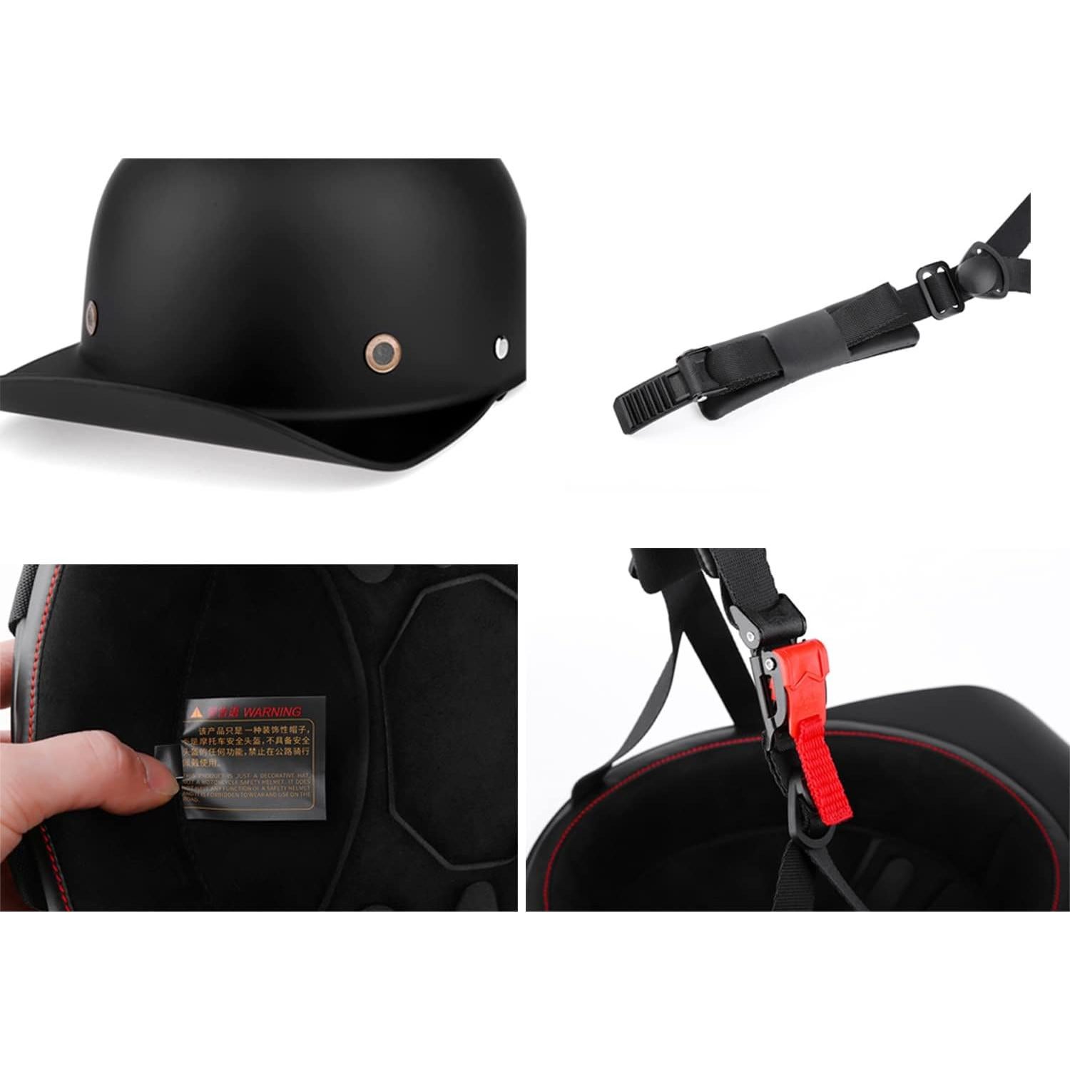 Casco de motocicleta Woljay Retro Medio ABS Azul Unisex