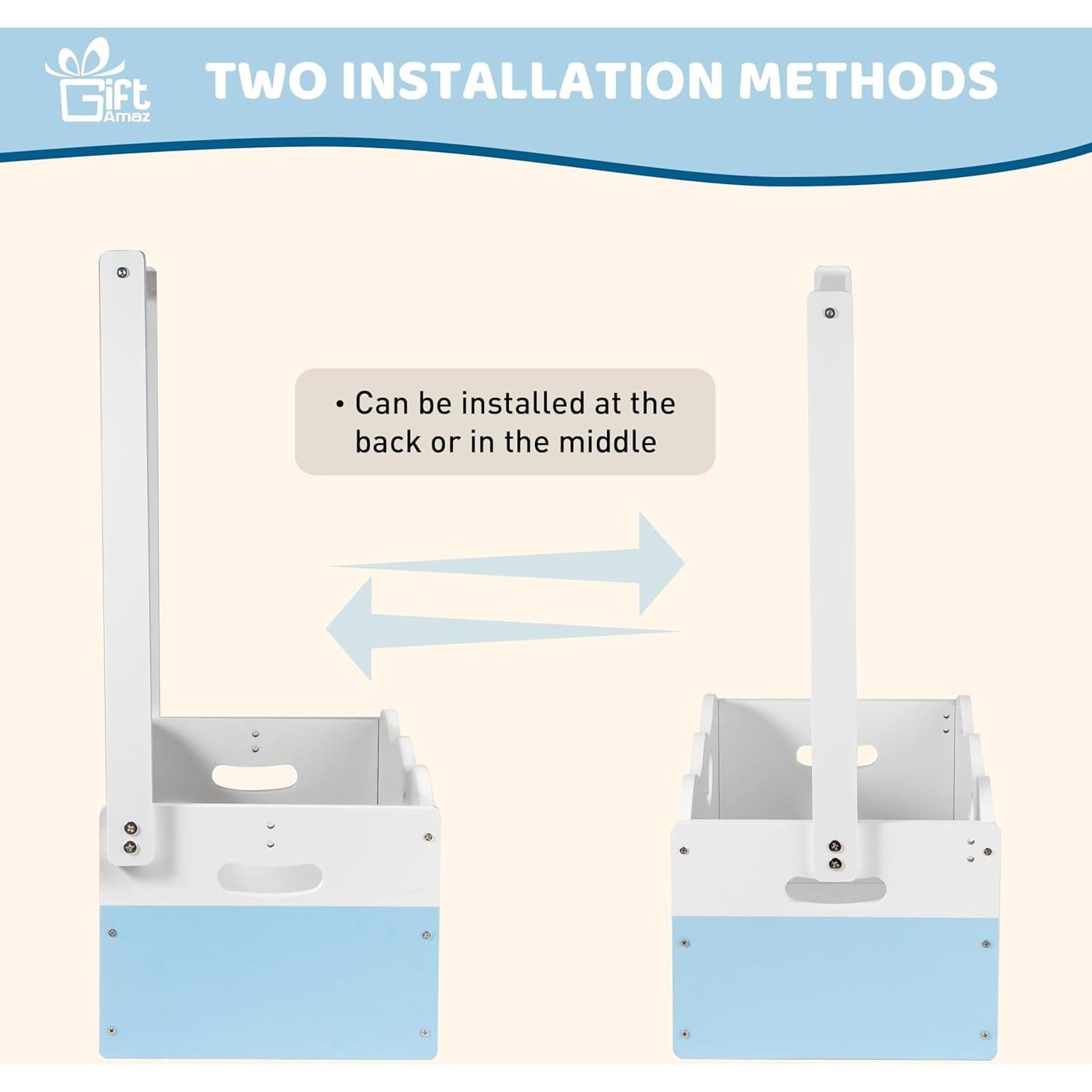 Caja de Madera Azul para Baby Shower GiftAmaz 34.2x22.5x53.2cm