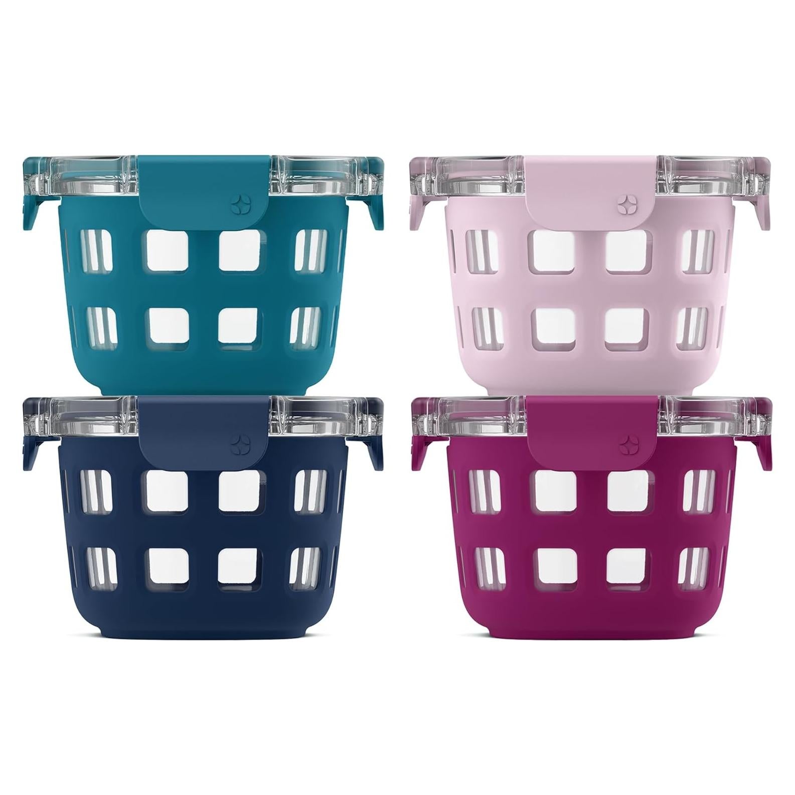 Set de Recipientes de Vidrio Reutilizables Ello DuraGlass 2 Tazas 4-Pack