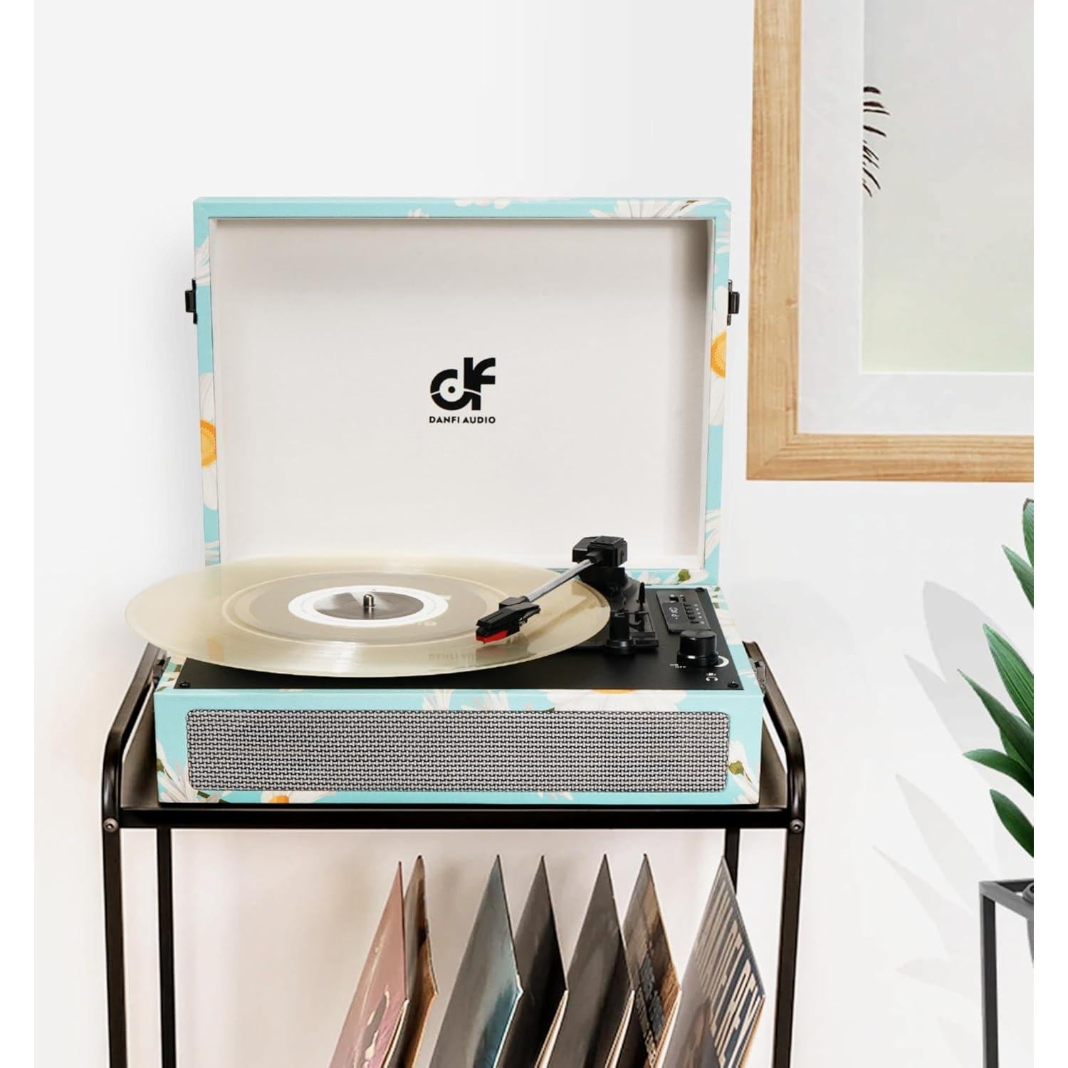 Reproductor de Vinilo Bluetooth DANFI AUDIO Azul 3 Velocidades