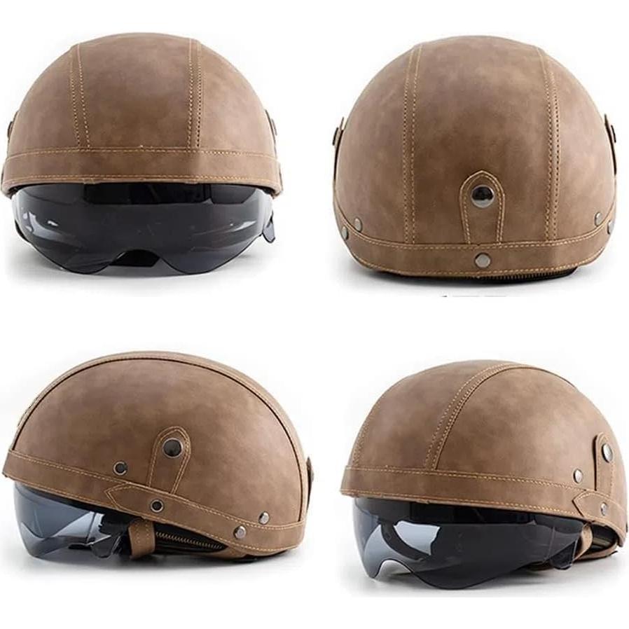 Casco de motocicleta Senhill estilo alemán M/L con gafas