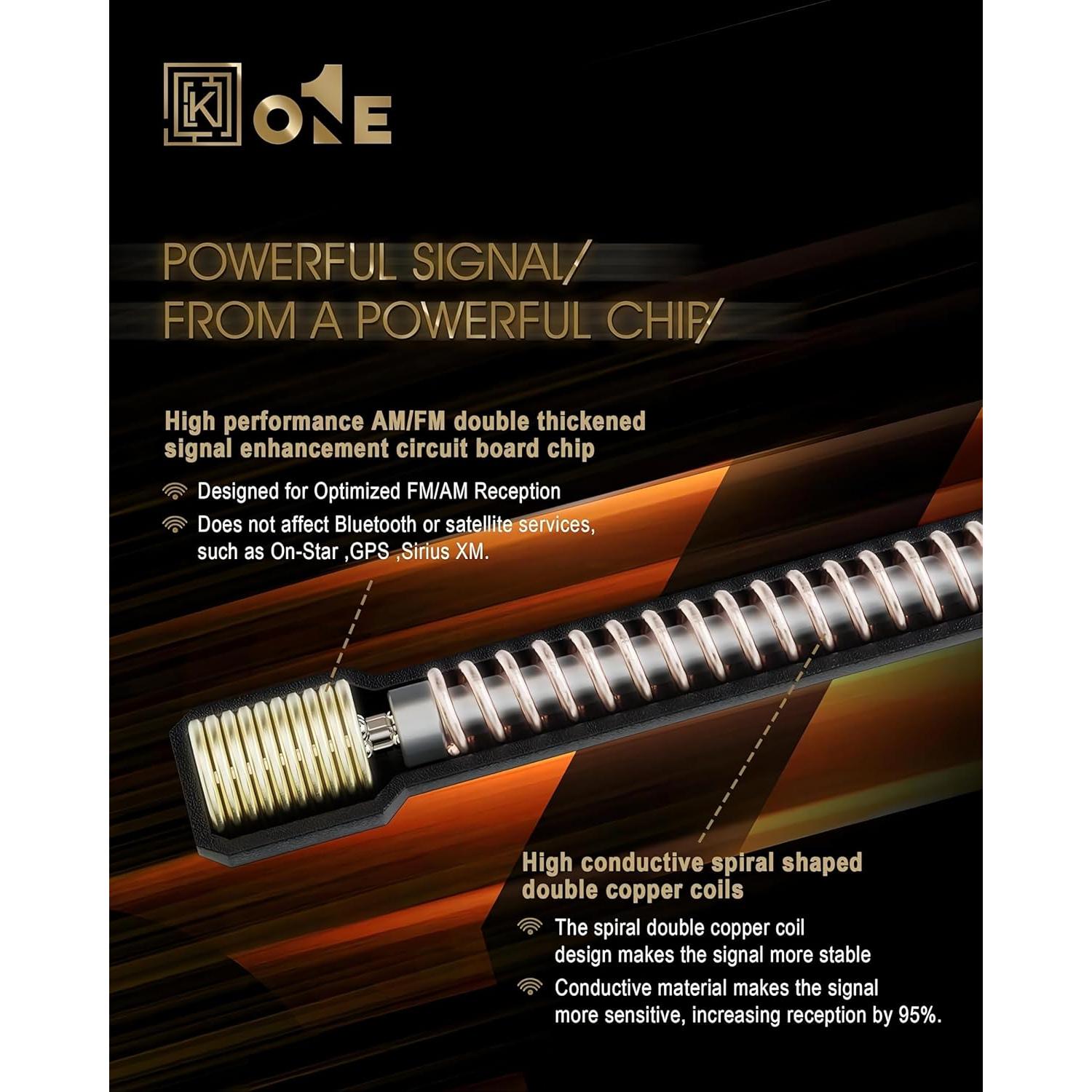 Antena de goma KEYO1E 20 cm para Mazda 2 3 5 6 - Alta recepción