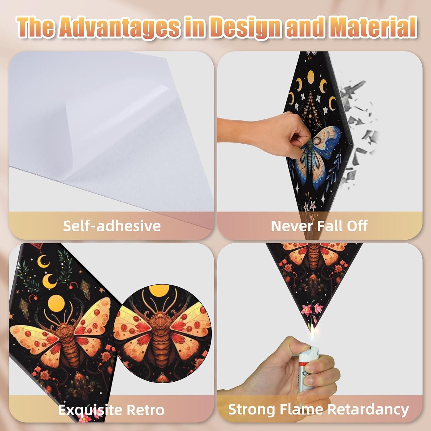 Paneles Acústicos Decorativos Tutmyrea Mariposa 6 Piezas 52x30cm