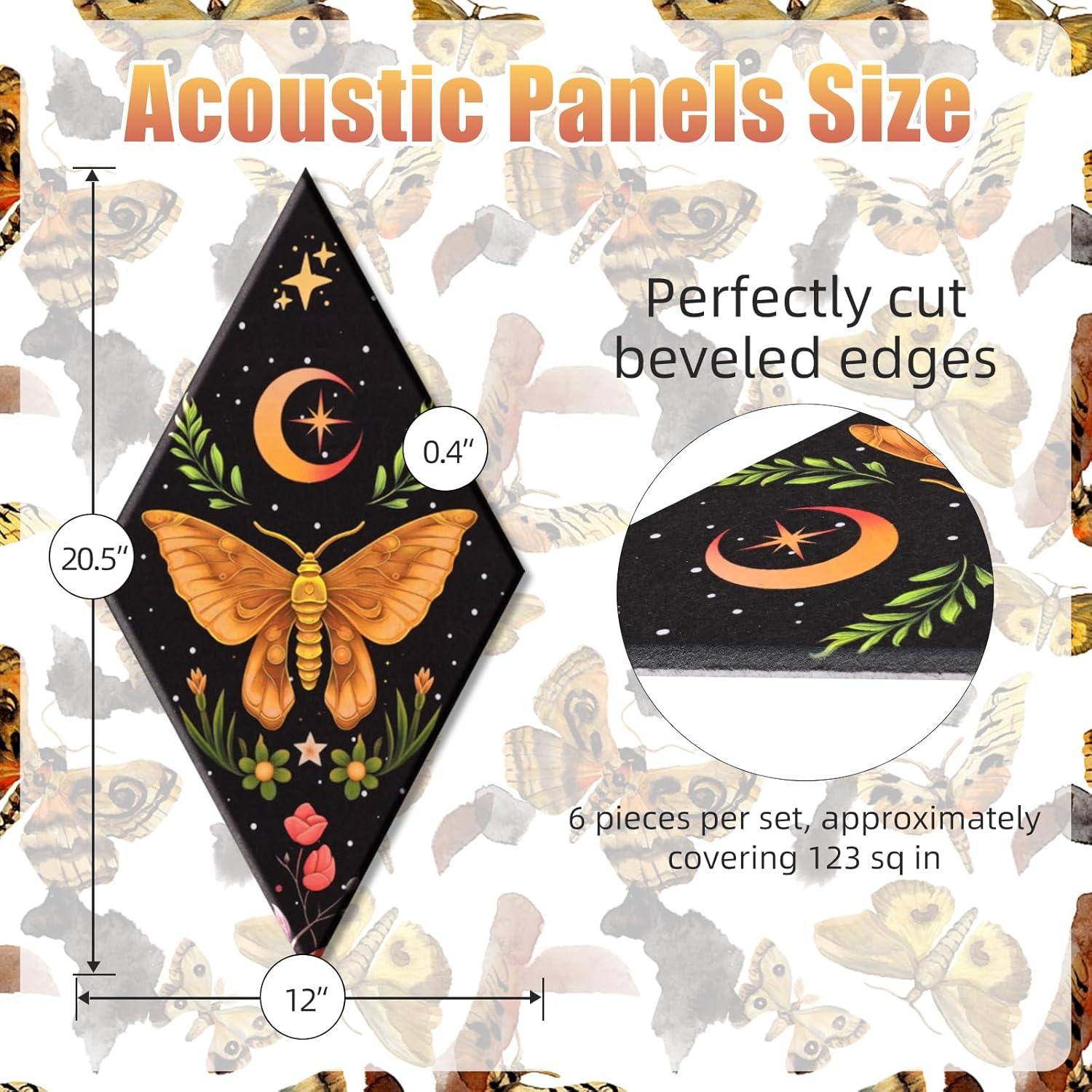 Paneles Acústicos Decorativos Tutmyrea Mariposa 6 Piezas 52x30cm