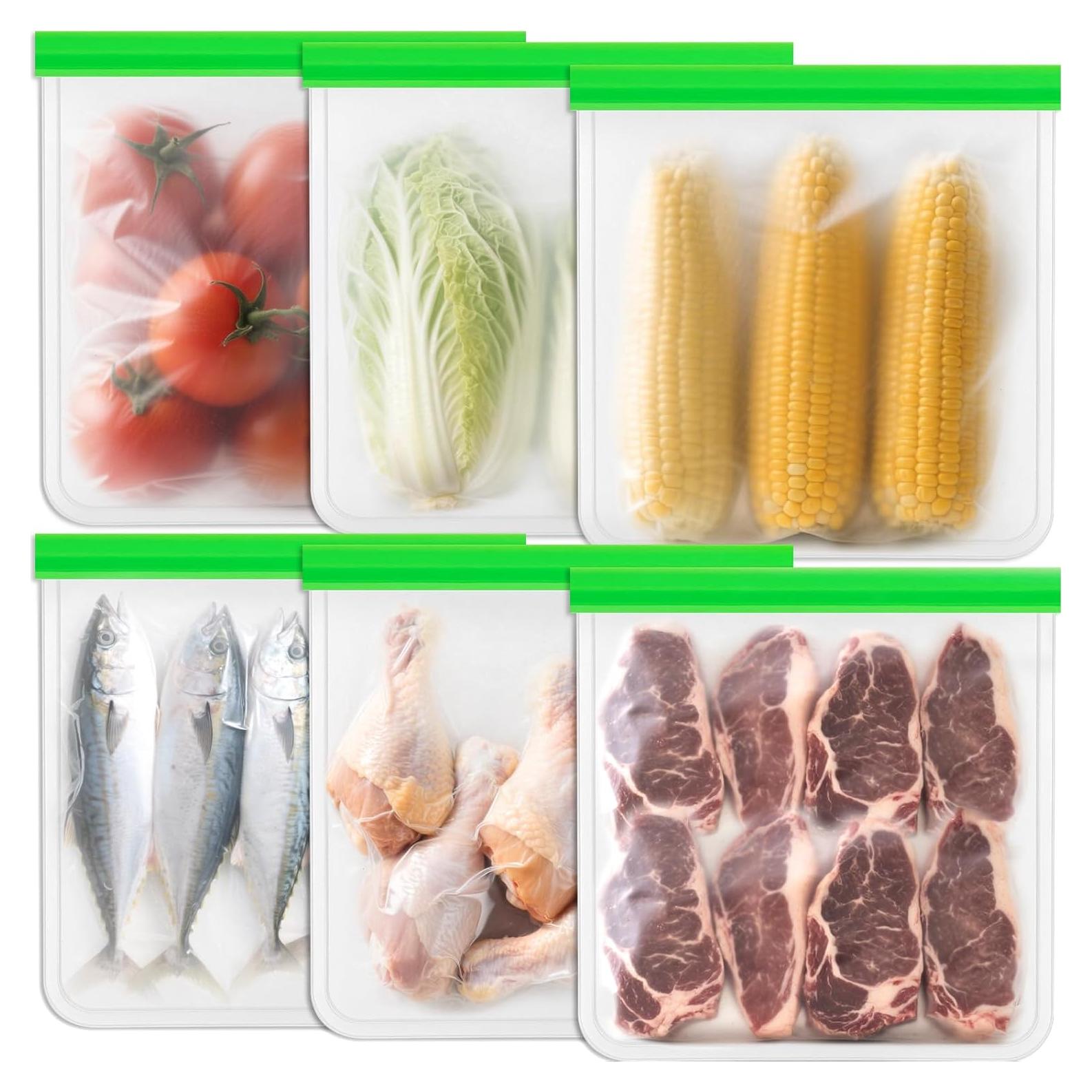 Bolsas de Almacenamiento Reutilizables JSVSLTD - 6 Pzas 27.9x27.9cm