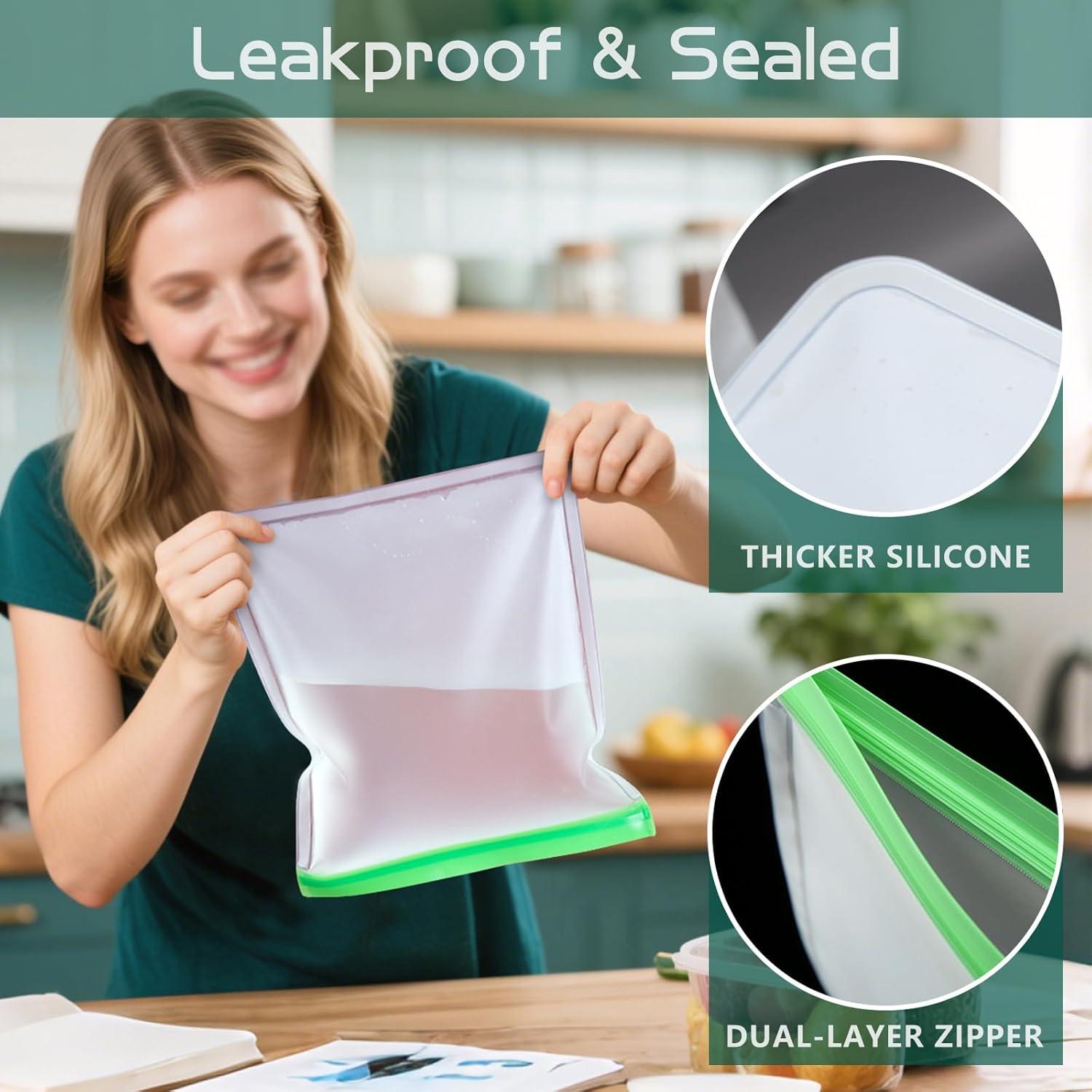 Bolsas de Almacenamiento Reutilizables JSVSLTD - 6 Pzas 27.9x27.9cm