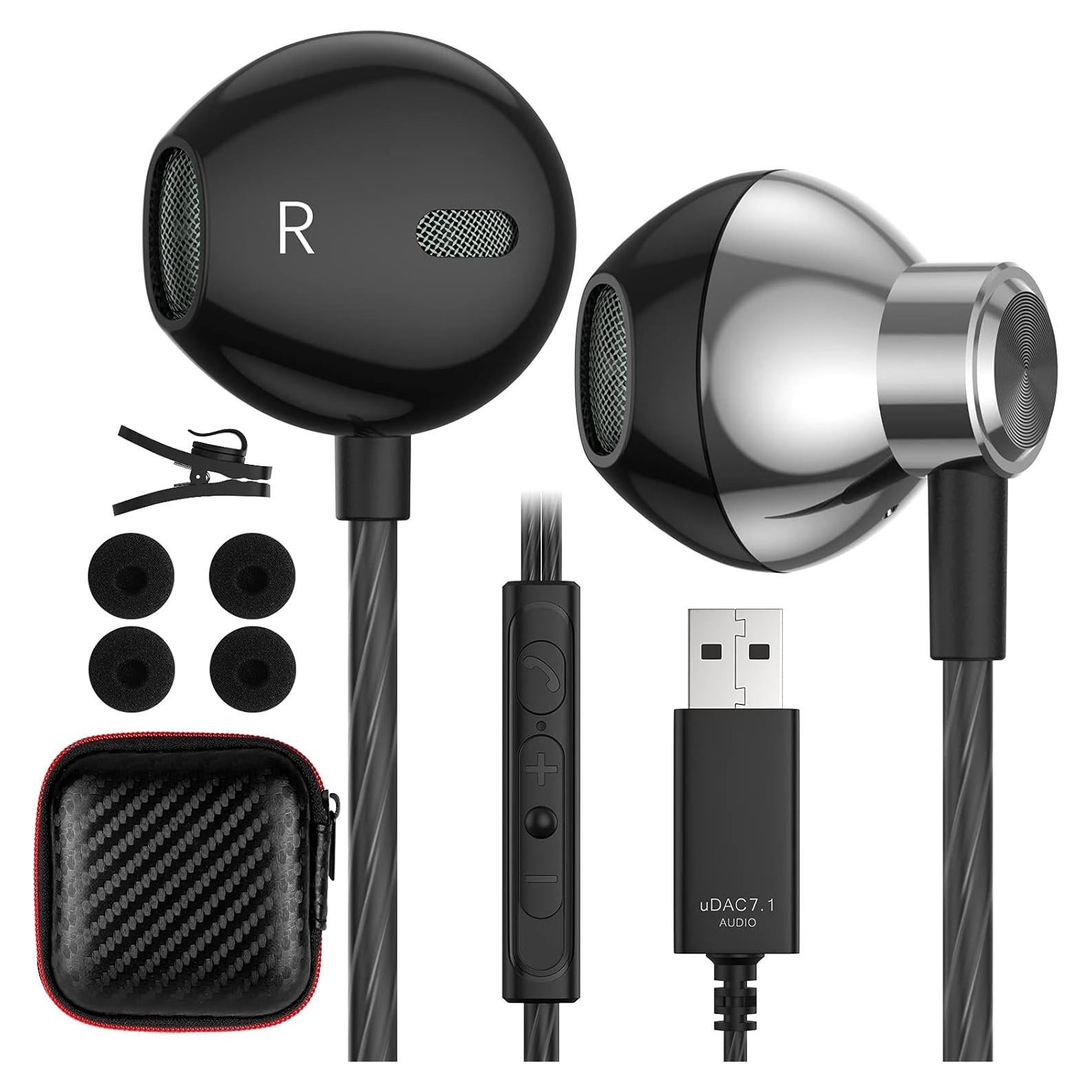 Auriculares USB ACAGET HiFi Estéreo In-Ear con Micrófono