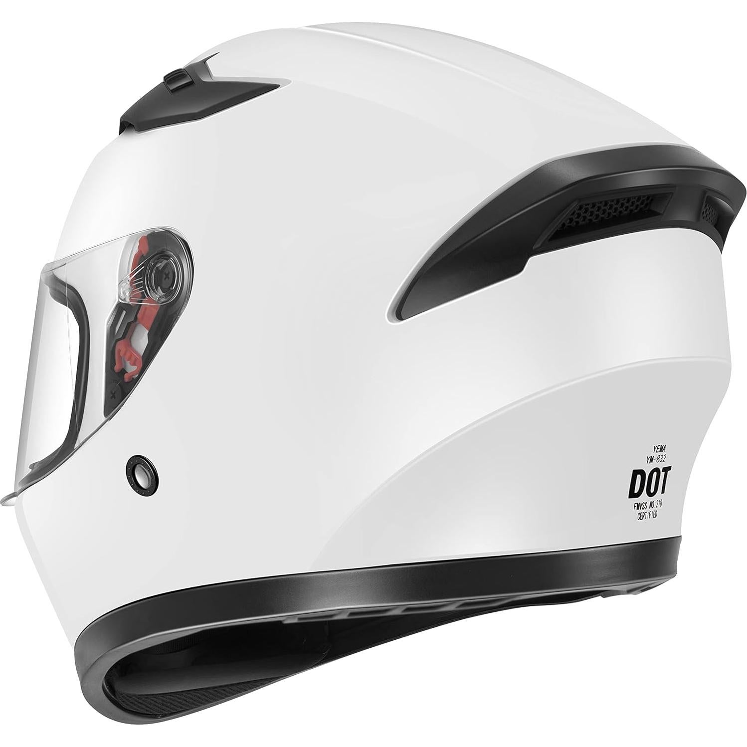 YEMA Casco de Moto Integral YM-832 Negro Mate Unisex