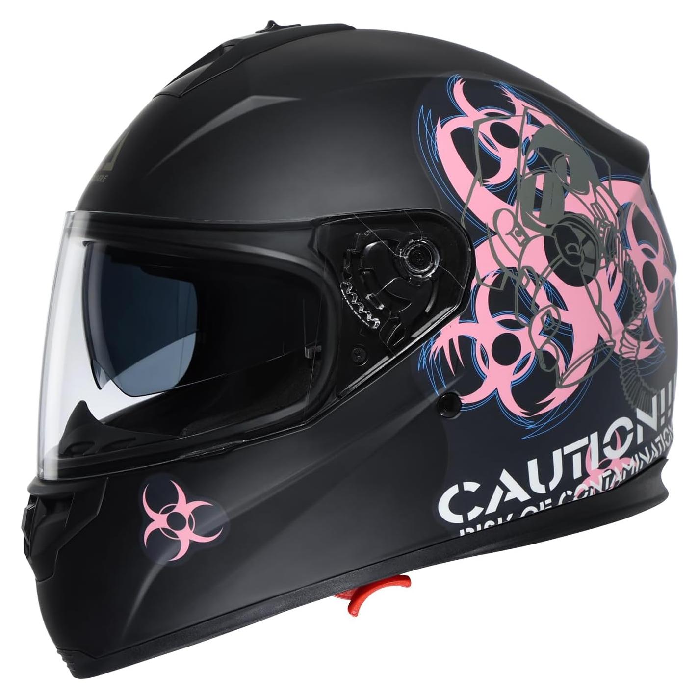 Casco Full Face Jinhua TFF17 Doble Visor Rosa 1.90 kg