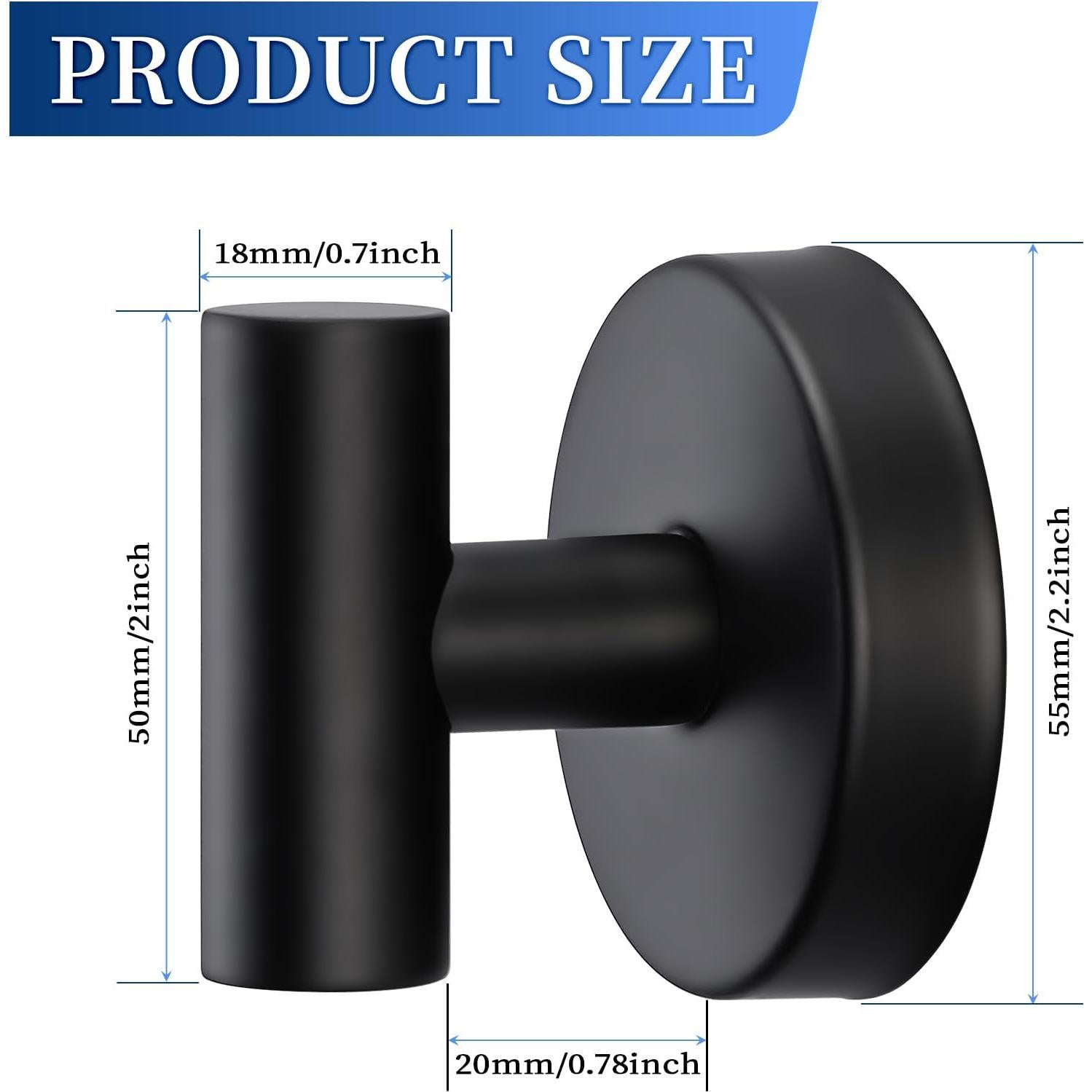 Ganchos de Ventosa Warlve 2 Unidades Negro Mate Alta Resistencia